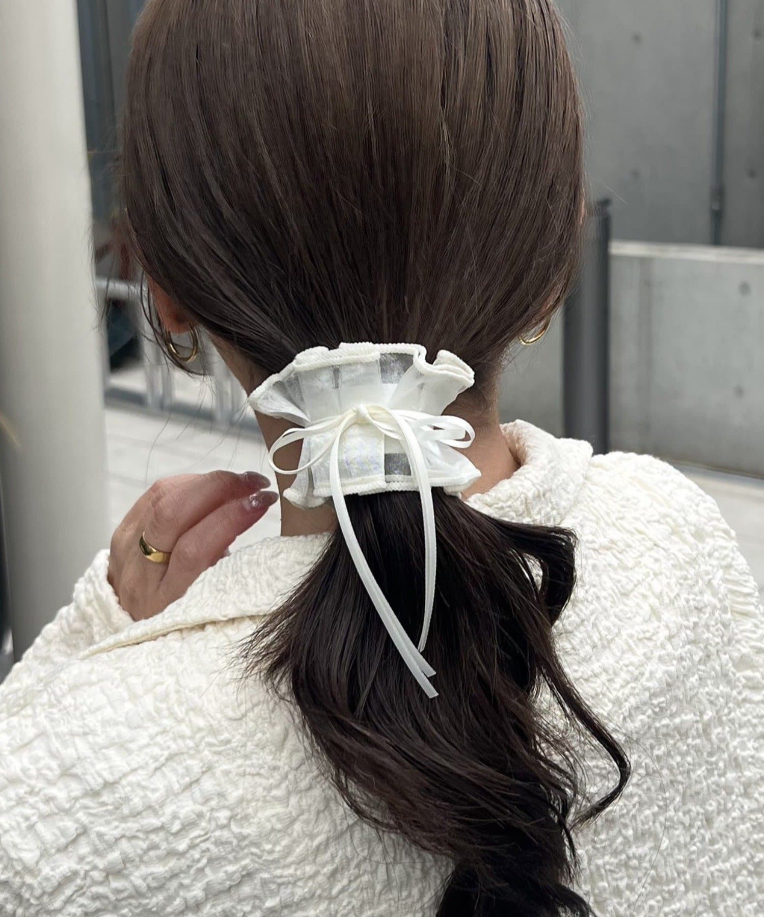 Lattice(ラティス) 【2/12 12:00~販売】【keeco企画】リボン付きシアーロールヘアカフ