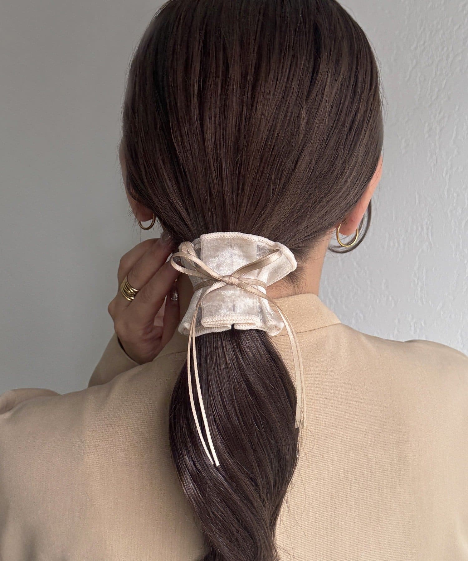 Lattice(ラティス) 【2/12 12:00~販売】【keeco企画】リボン付きシアーロールヘアカフ