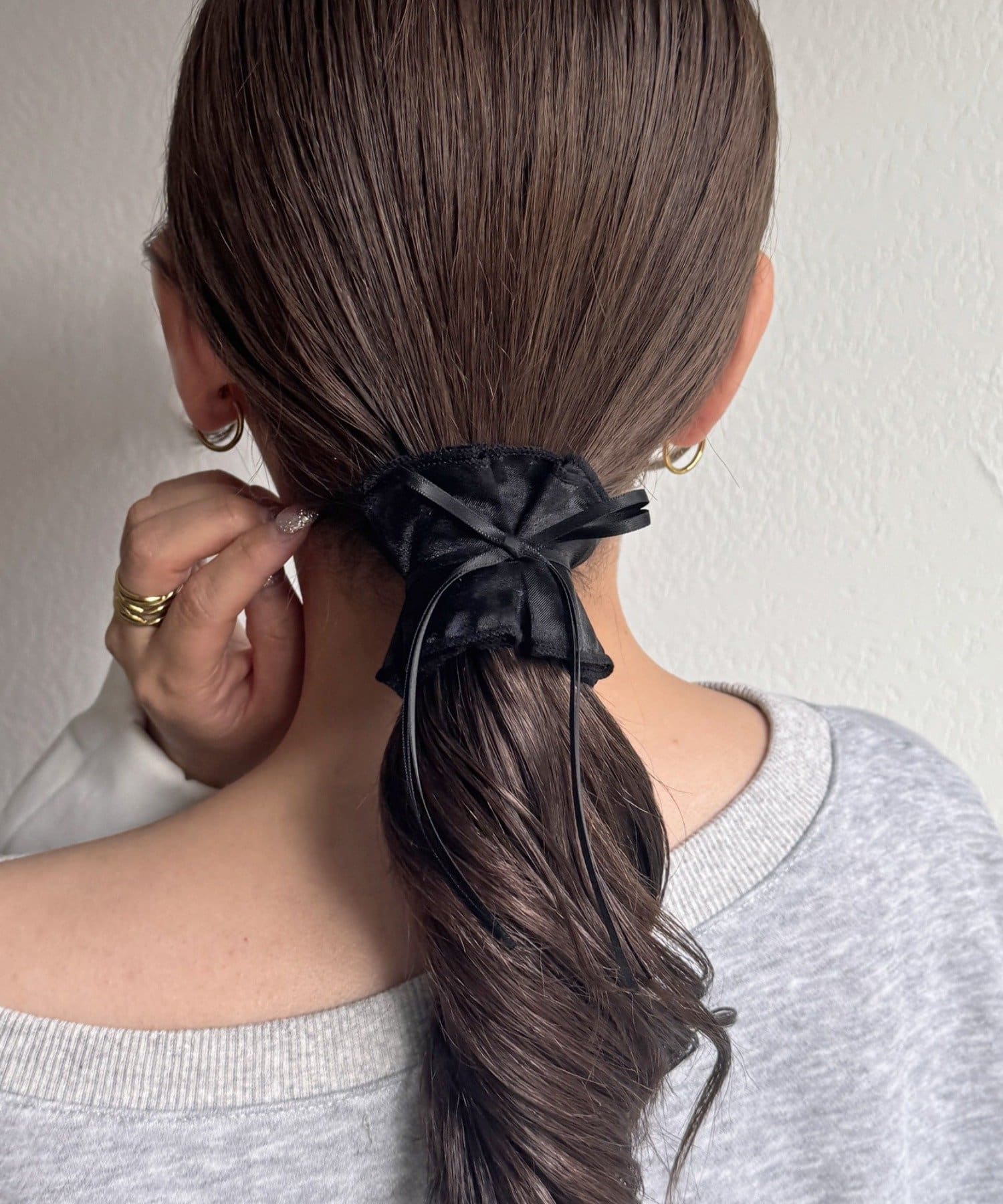 Lattice(ラティス) 【2/12 12:00~販売】【keeco企画】リボン付きシアーロールヘアカフ