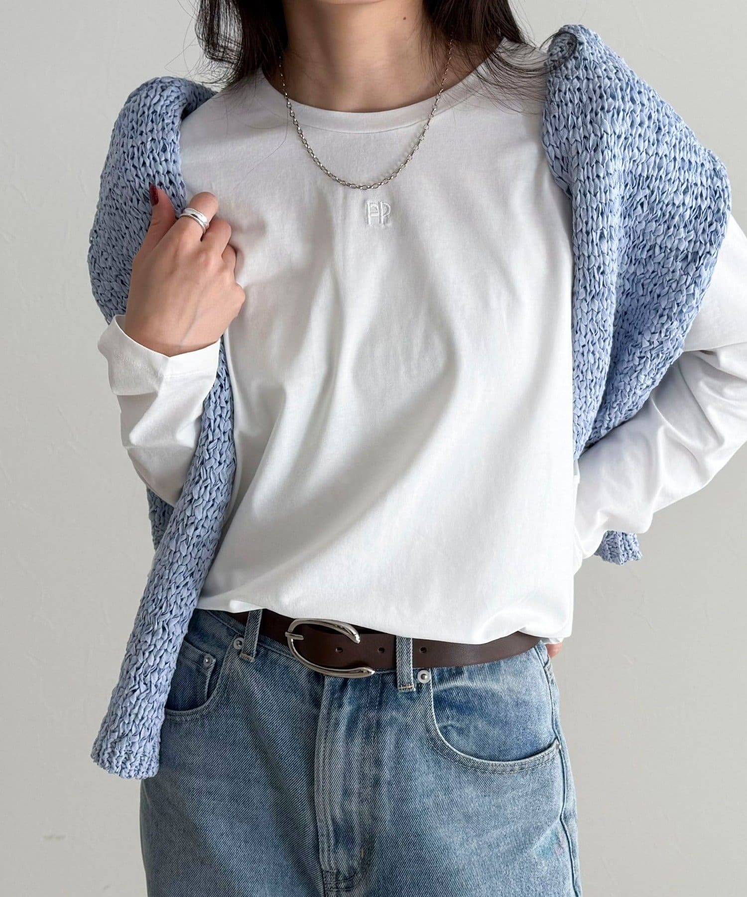 FREDY & GLOSTER(フレディ アンド グロスター) センターFR刺繍ロンTシャツ