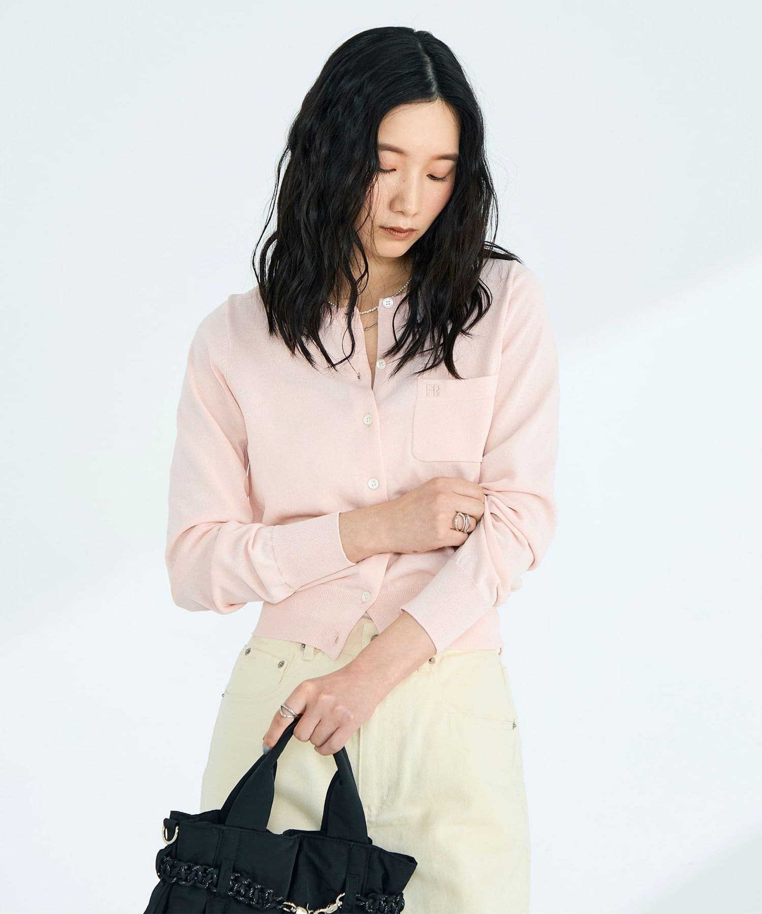 FREDY & GLOSTER(フレディ アンド グロスター) FR刺繍コットン混BASICカーディガン