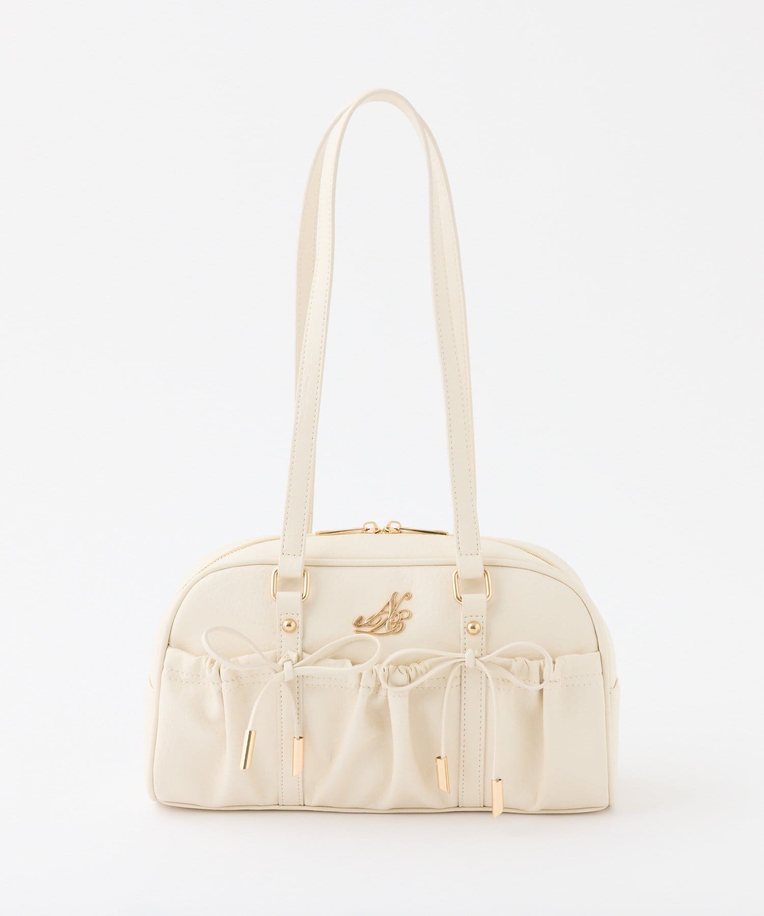 one after another NICE CLAUP(ワンアフターアナザー ナイスクラップ) ドロストリボン付きスクエアバッグ