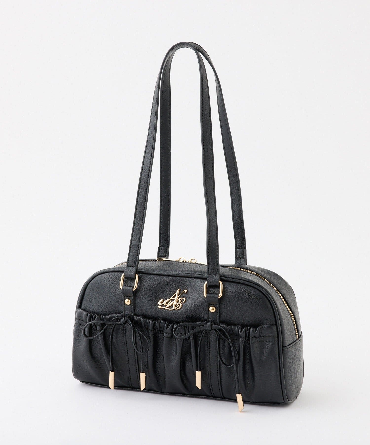 one after another NICE CLAUP(ワンアフターアナザー ナイスクラップ) ドロストリボン付きスクエアバッグ