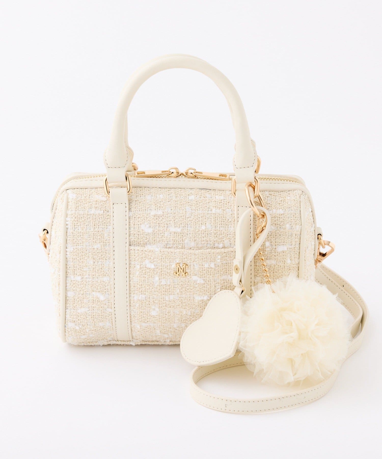 one after another NICE CLAUP(ワンアフターアナザー ナイスクラップ) ハートチャーム付きミニボストンバック