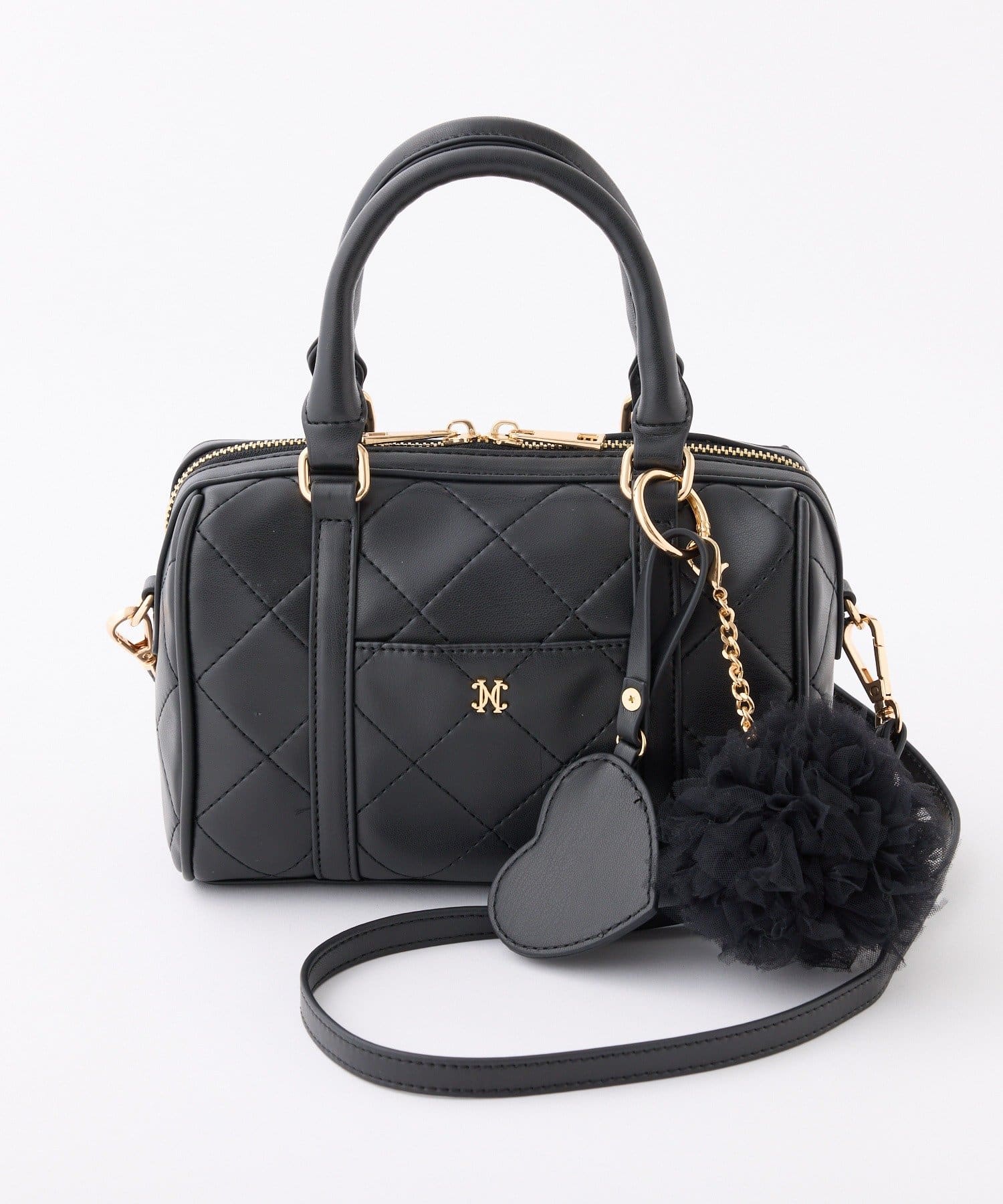 one after another NICE CLAUP(ワンアフターアナザー ナイスクラップ) ハートチャーム付きミニボストンバック