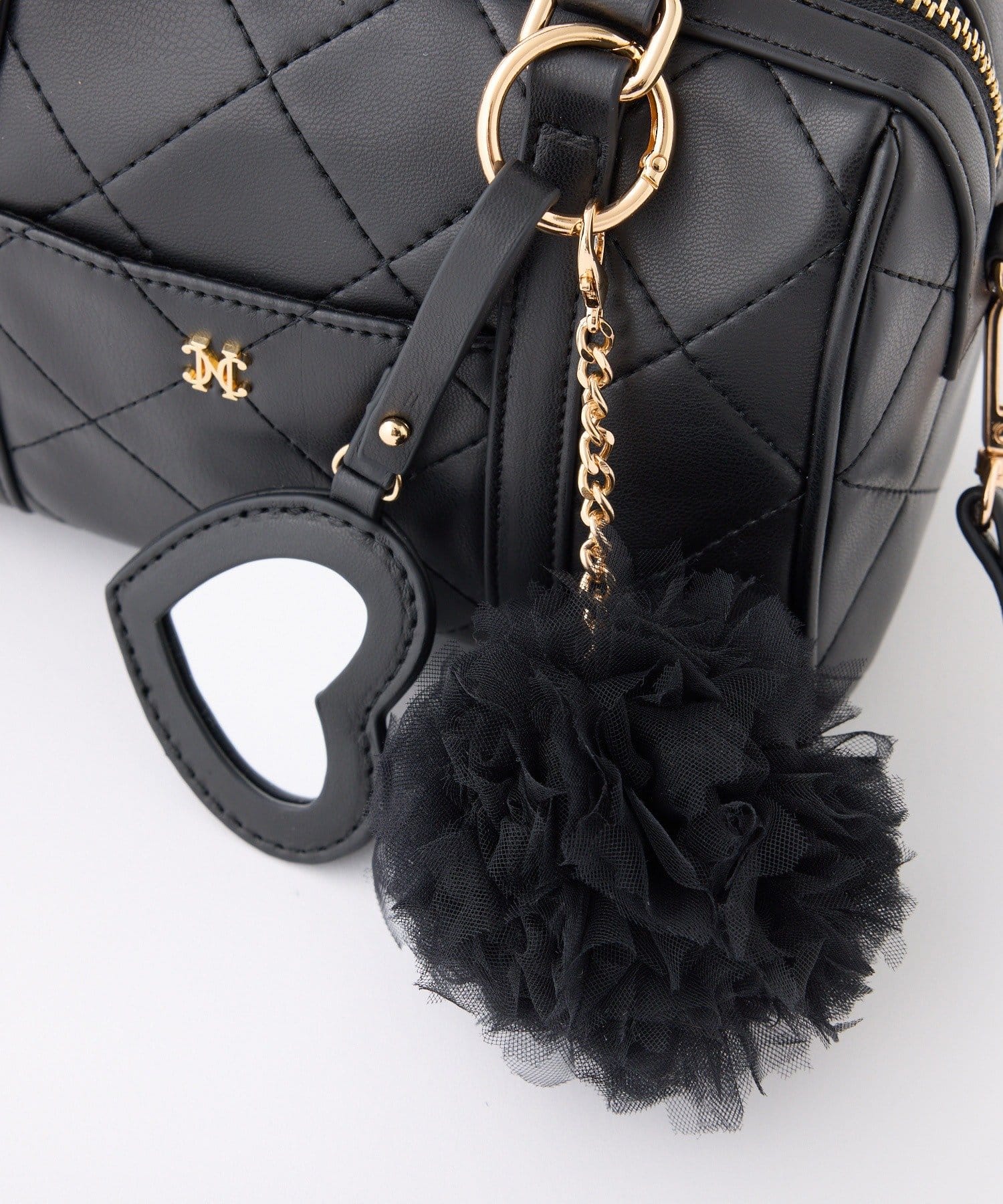 one after another NICE CLAUP(ワンアフターアナザー ナイスクラップ) ハートチャーム付きミニボストンバッグ