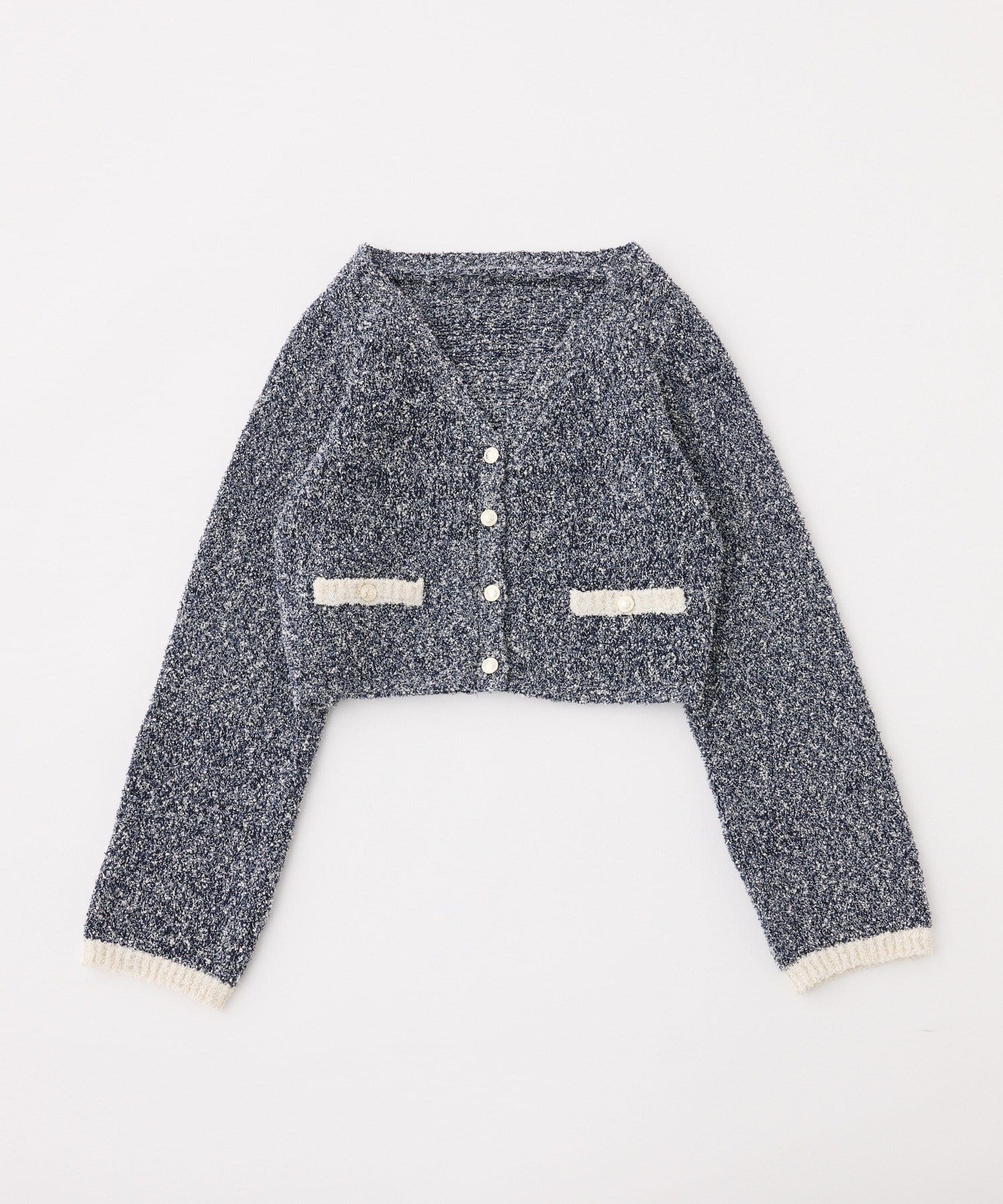 one after another NICE CLAUP(ワンアフターアナザー ナイスクラップ) 【セットアップ可能】金ボタン配色カーディガン