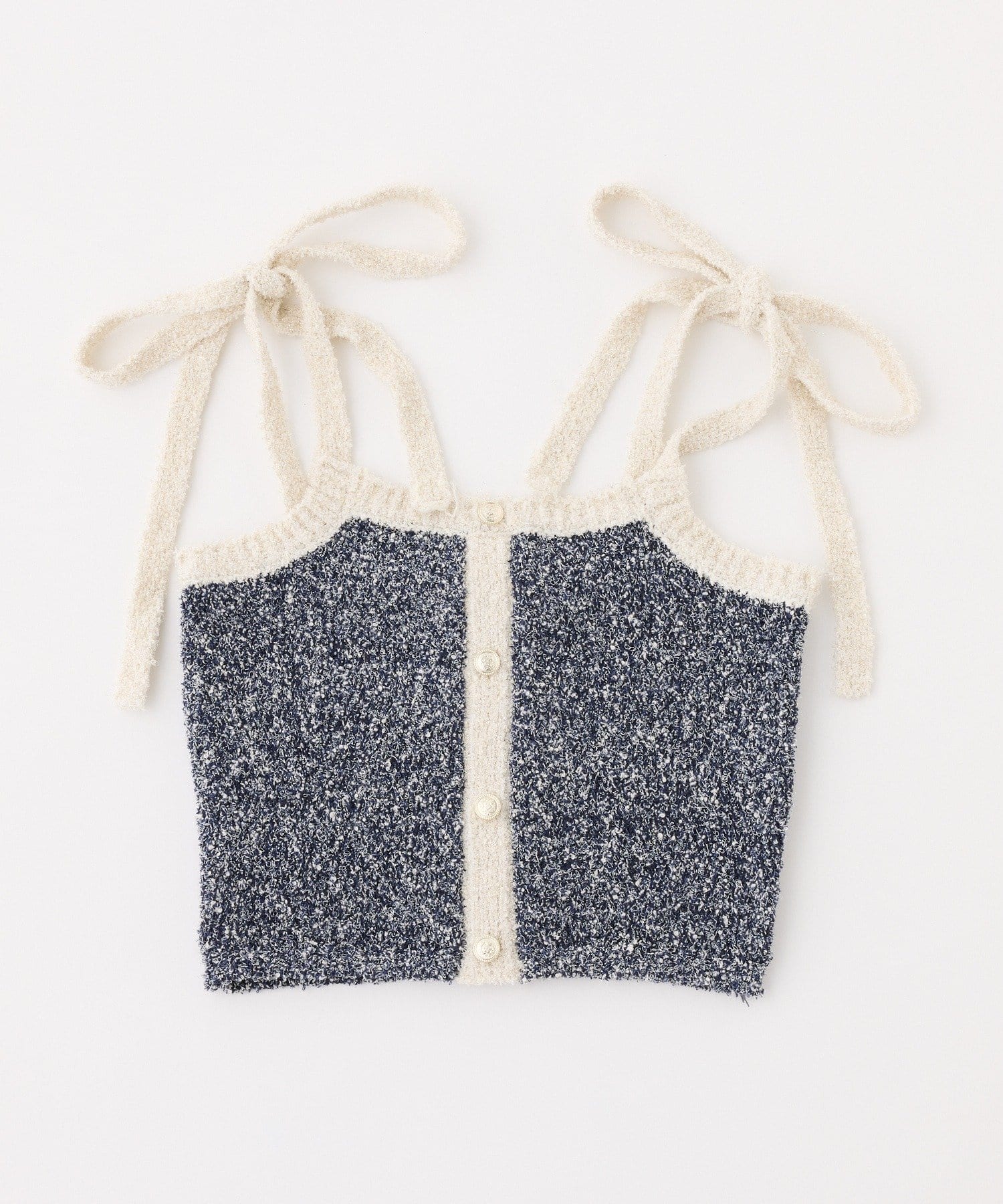 one after another NICE CLAUP(ワンアフターアナザー ナイスクラップ) 【セットアップ可能】肩リボン配色ビスチェ