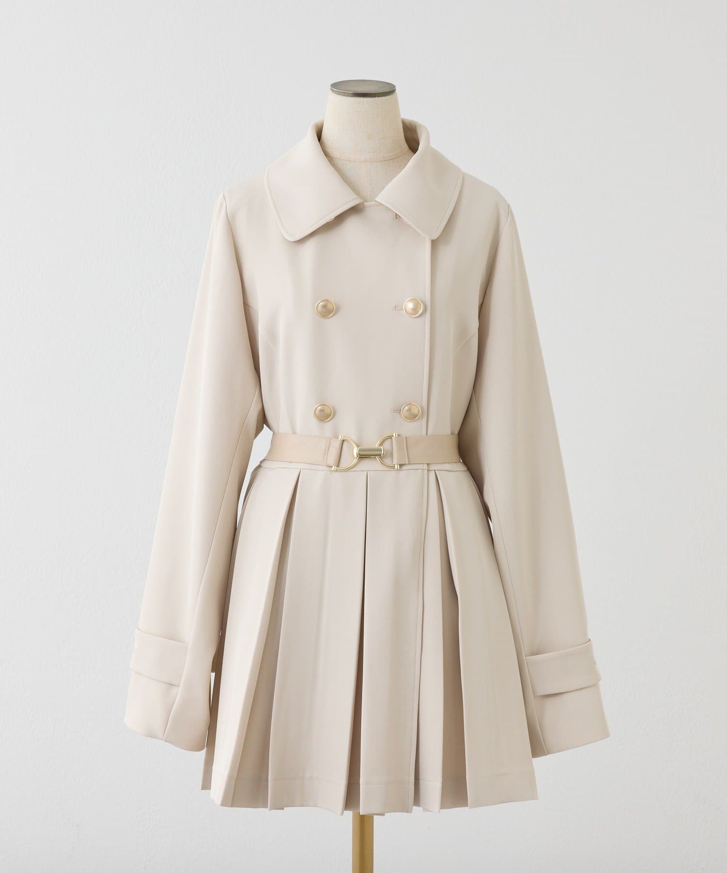 one after another NICE CLAUP(ワンアフターアナザー ナイスクラップ) ウエストベルトプリーツミニトレンチ