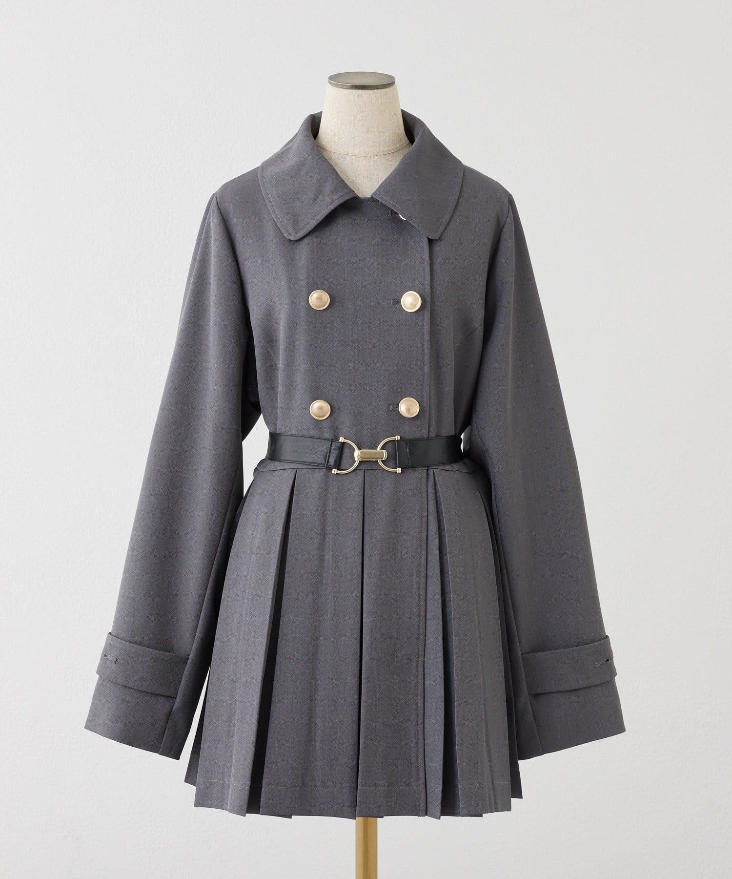 one after another NICE CLAUP(ワンアフターアナザー ナイスクラップ) ウエストベルトプリーツミニトレンチ