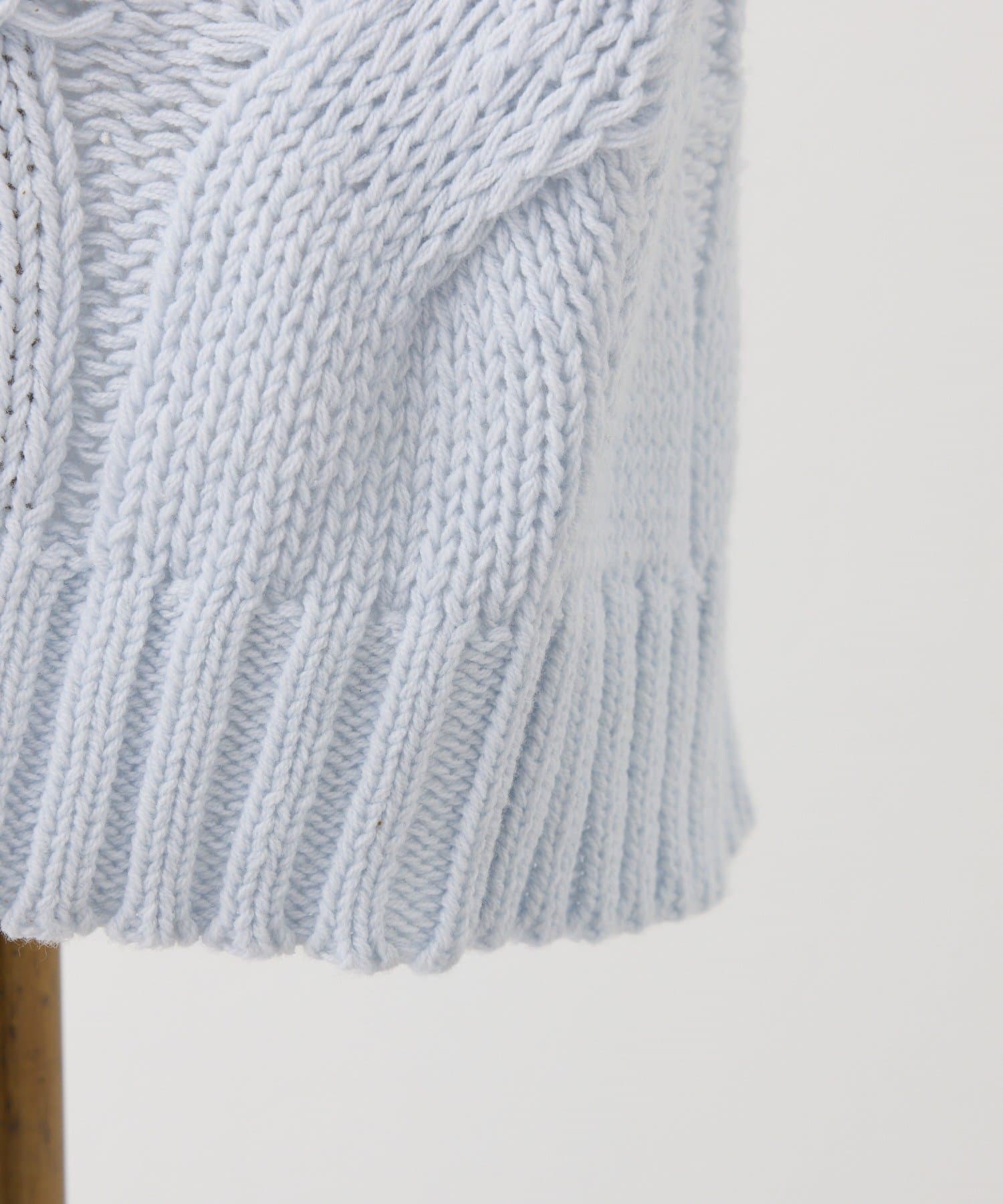 one after another NICE CLAUP(ワンアフターアナザー ナイスクラップ) ミルキーパレットニットミニワンピ／肩リボン