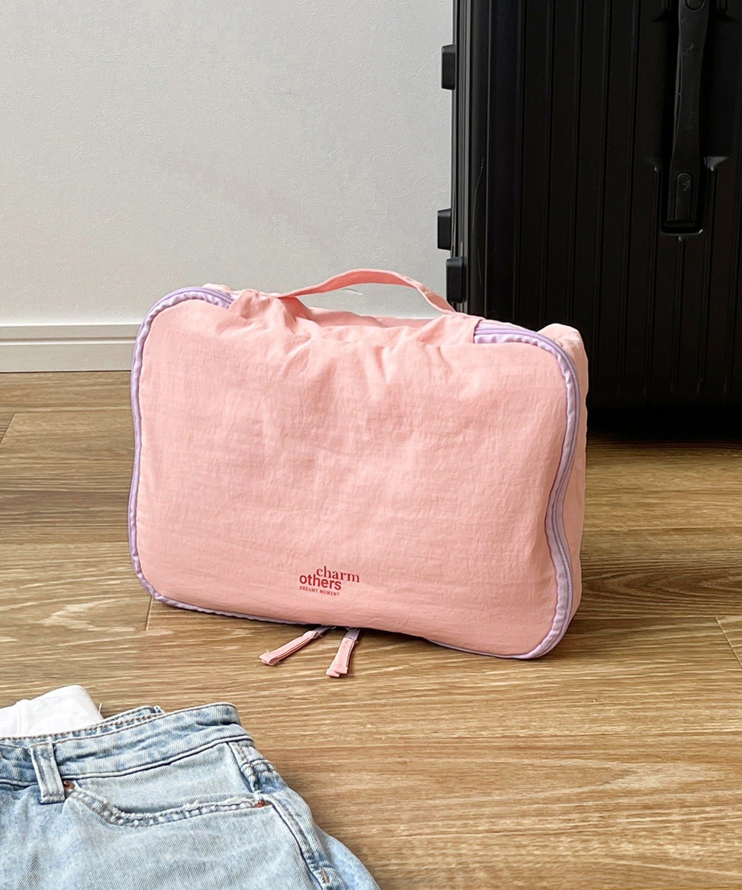 3COINS(スリーコインズ) 衣類収納バッグ：M