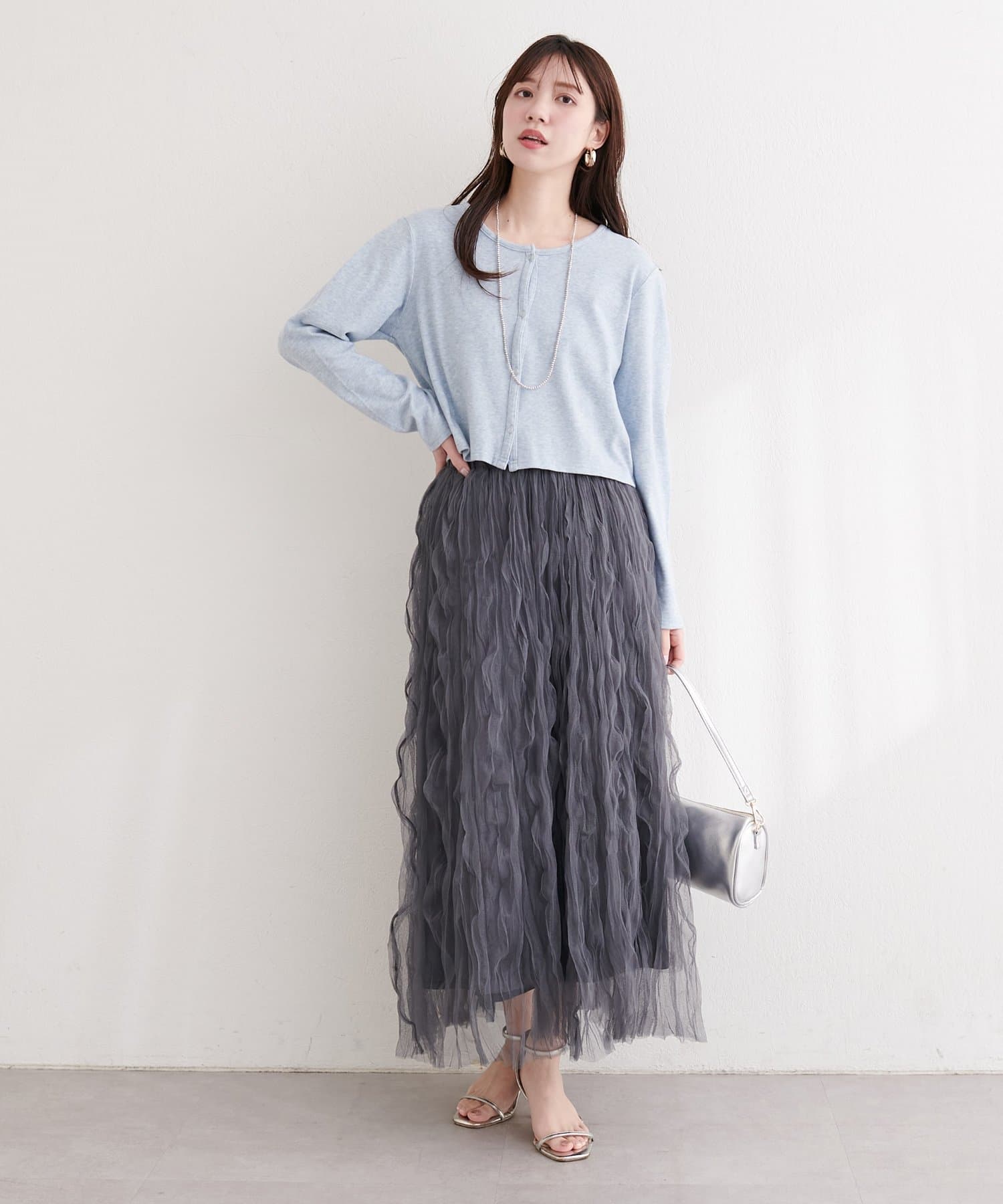 natural couture(ナチュラルクチュール) チュールクリンクルスカート