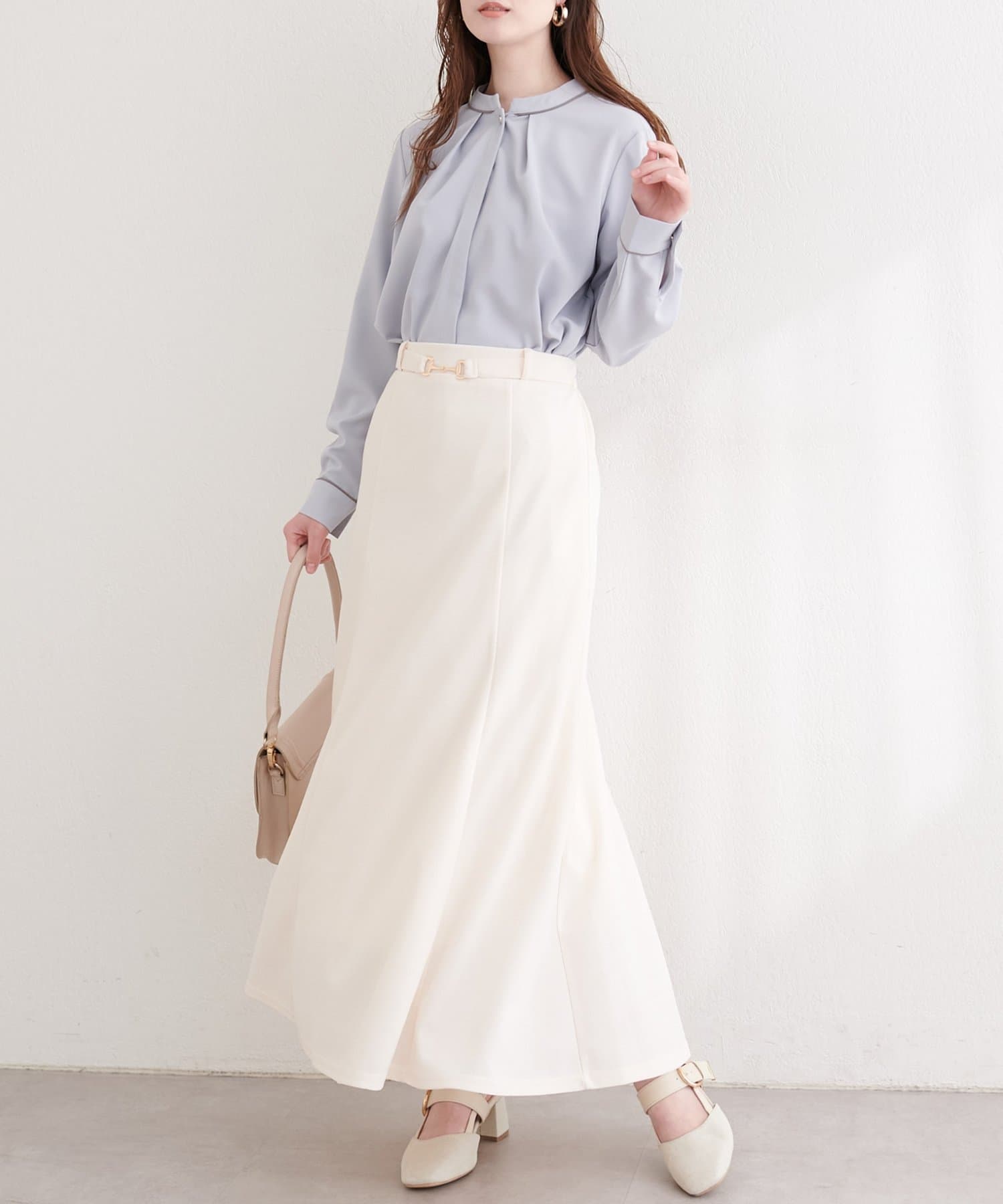 natural couture(ナチュラルクチュール) カットジョーゼットビットスカート