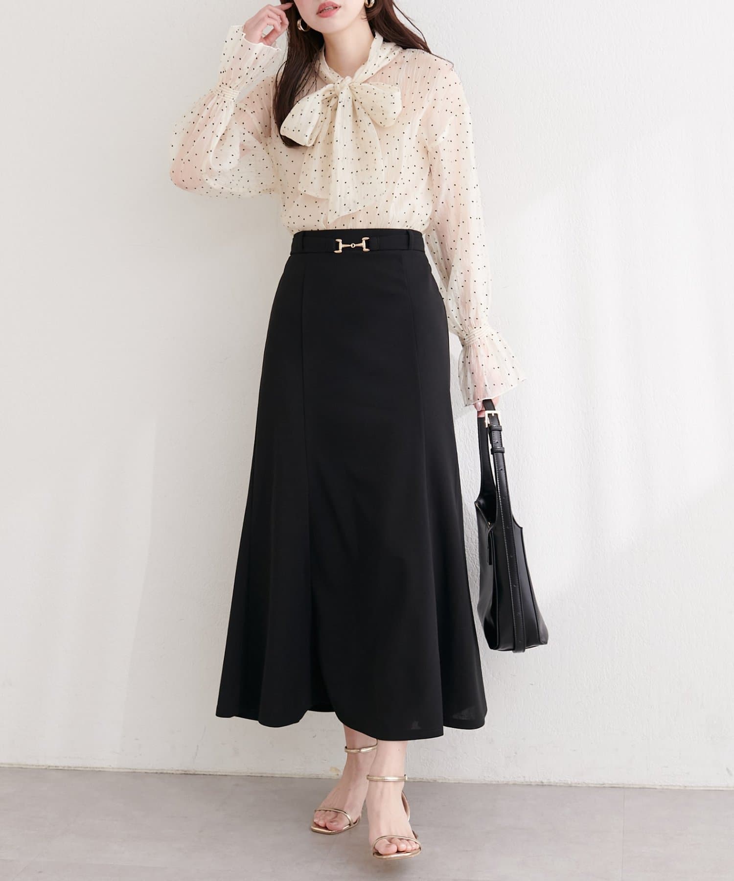 natural couture(ナチュラルクチュール) カットジョーゼットビットスカート