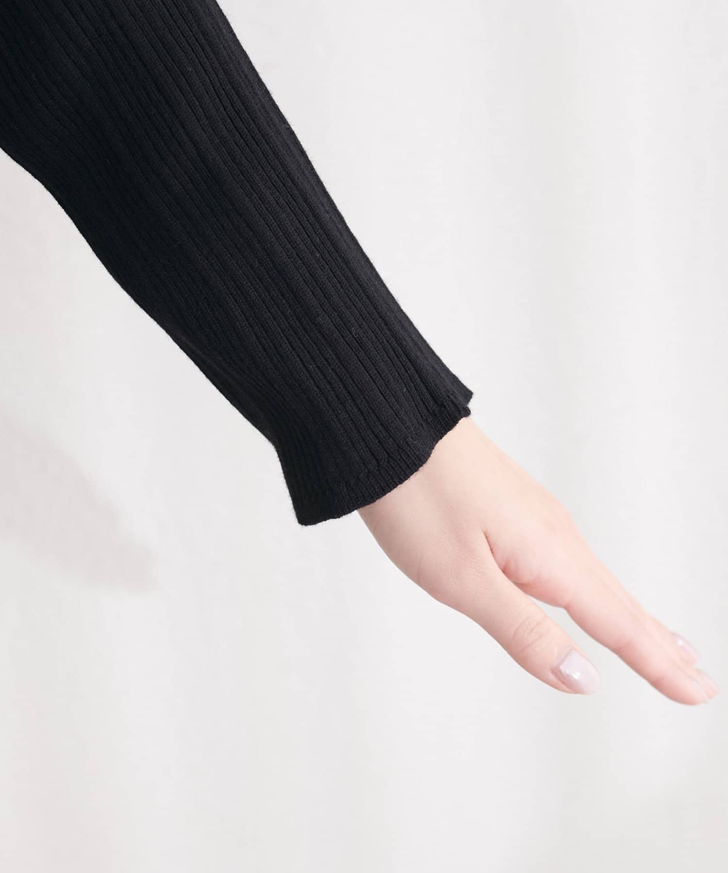 natural couture(ナチュラルクチュール) ランダムリブVネックペプラムカーディガン