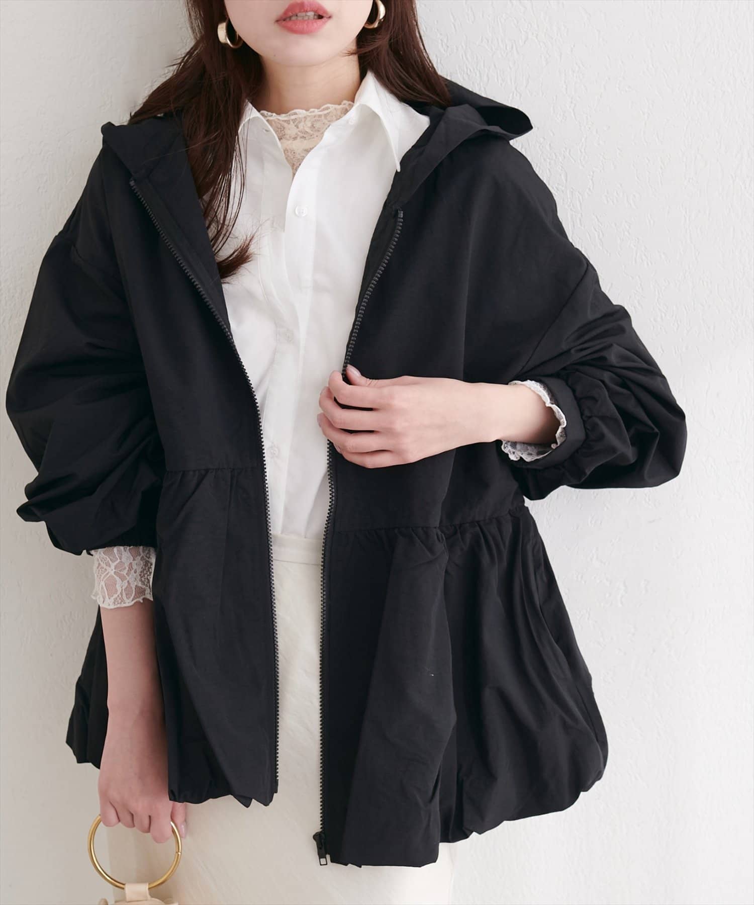 natural couture(ナチュラルクチュール) ナイロンワッシャーバルーンペプラムマンパ