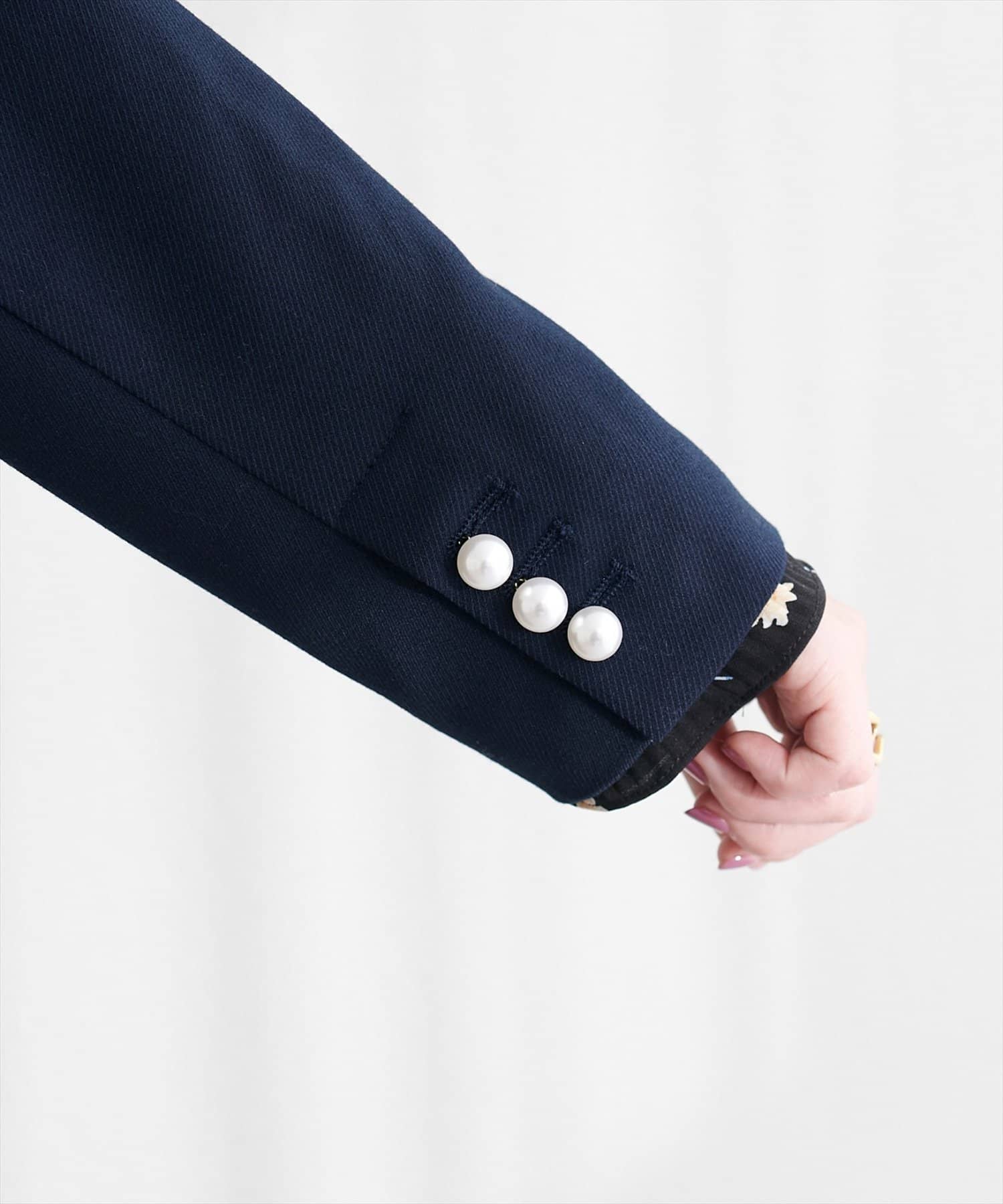 natural couture(ナチュラルクチュール) 〈osono〉パール釦テーラードジャケット