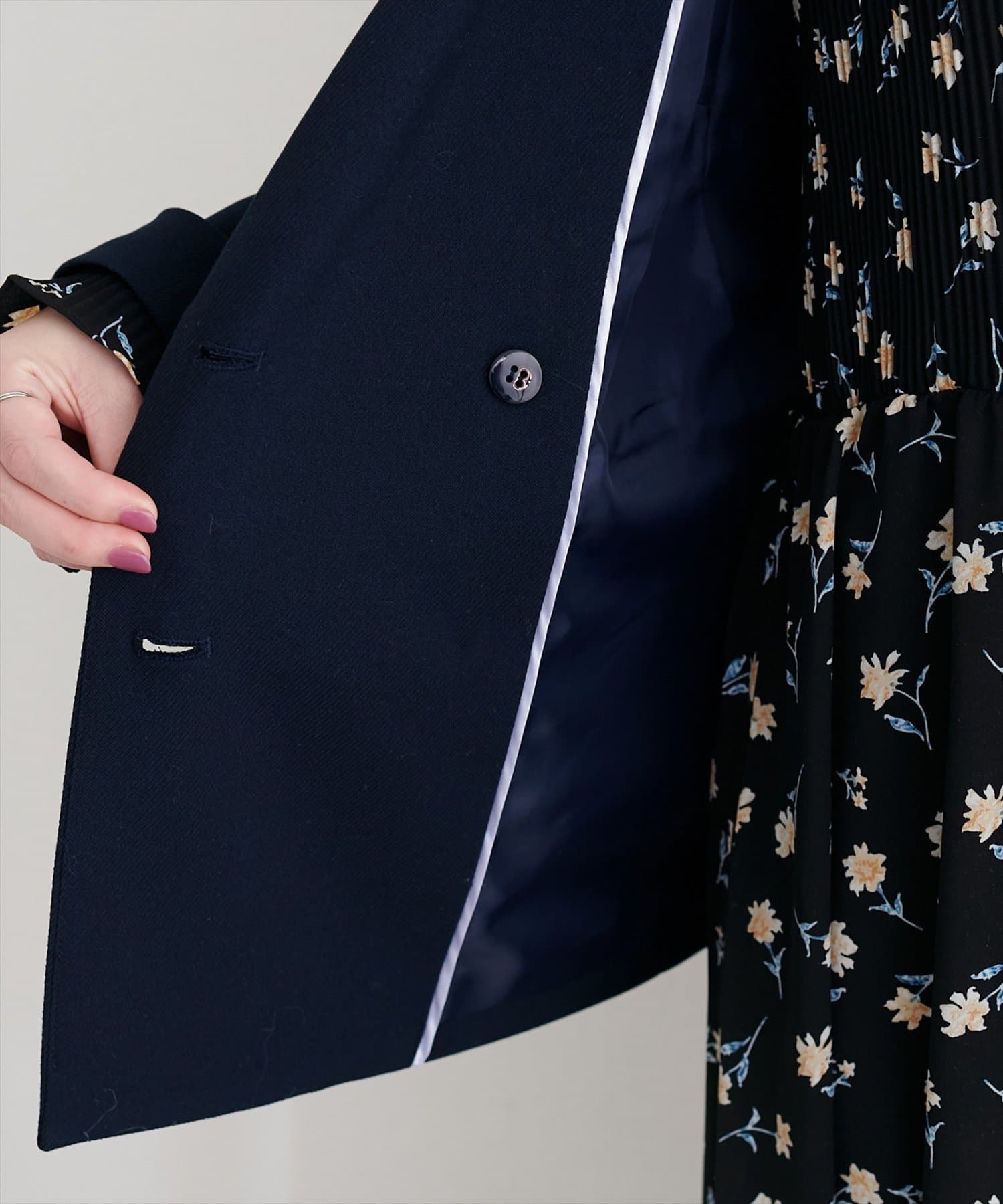 natural couture(ナチュラルクチュール) 〈osono〉パール釦テーラードジャケット