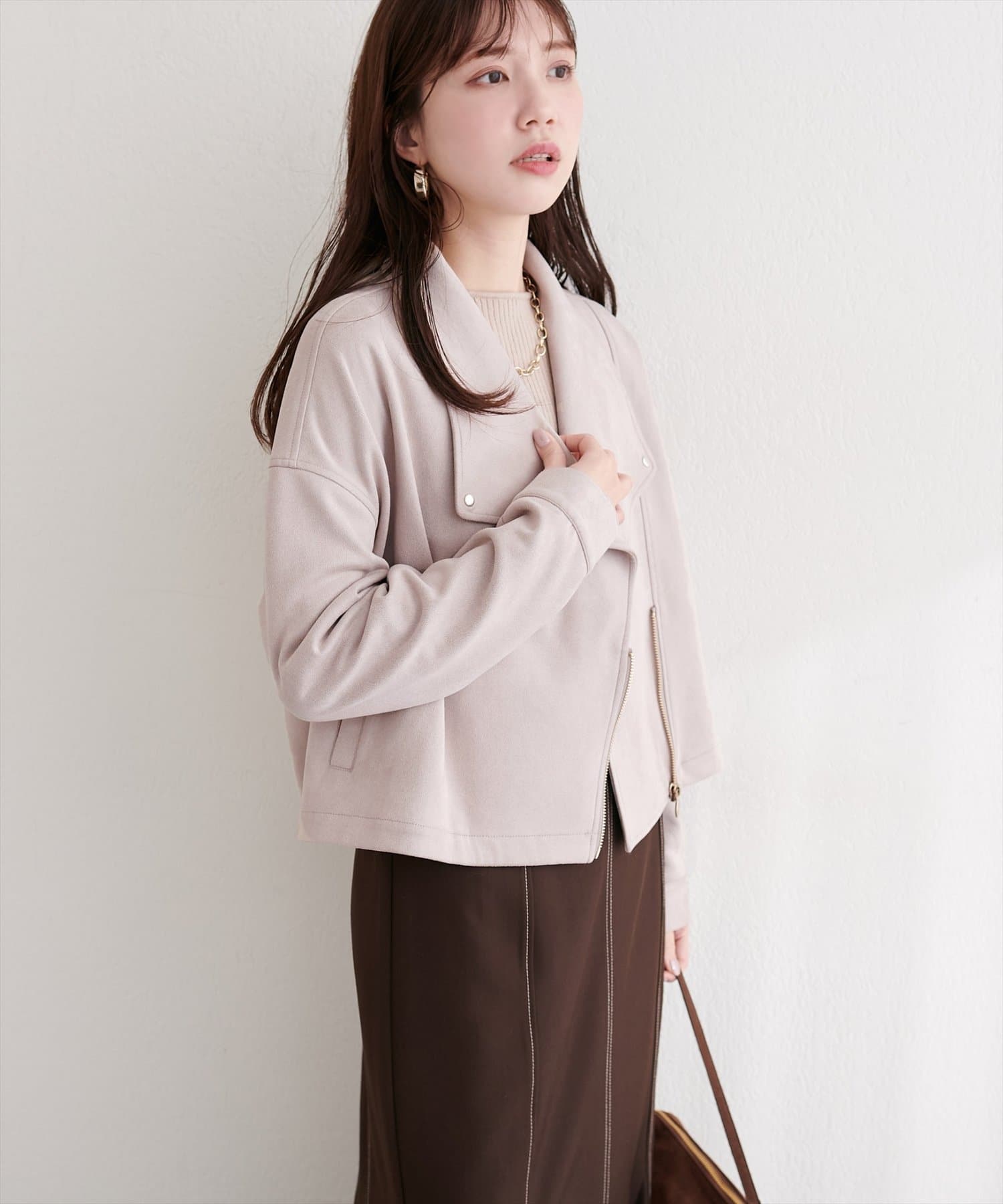 natural couture(ナチュラルクチュール) スエードライダースジャケット