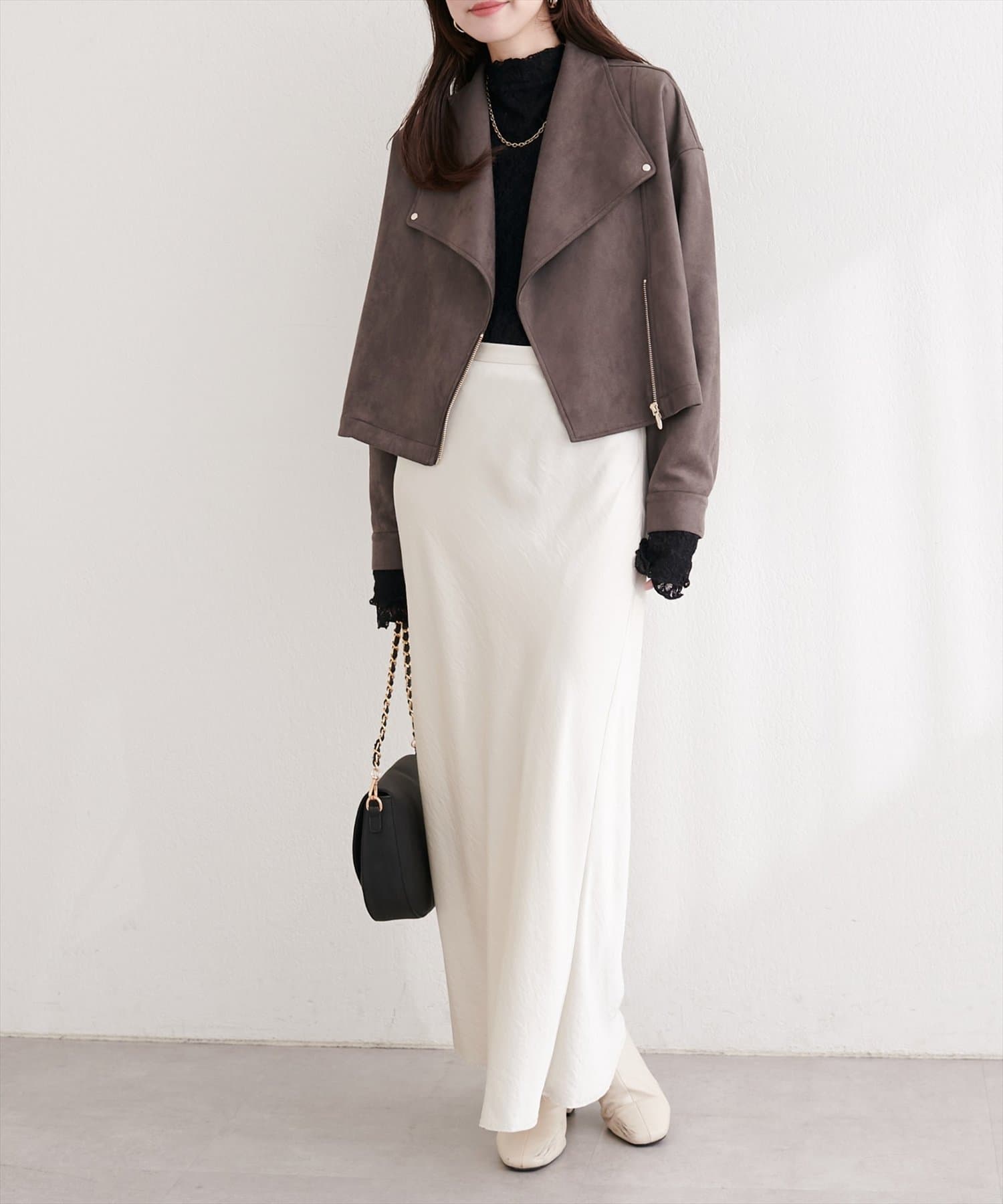 natural couture(ナチュラルクチュール) スエードライダースジャケット