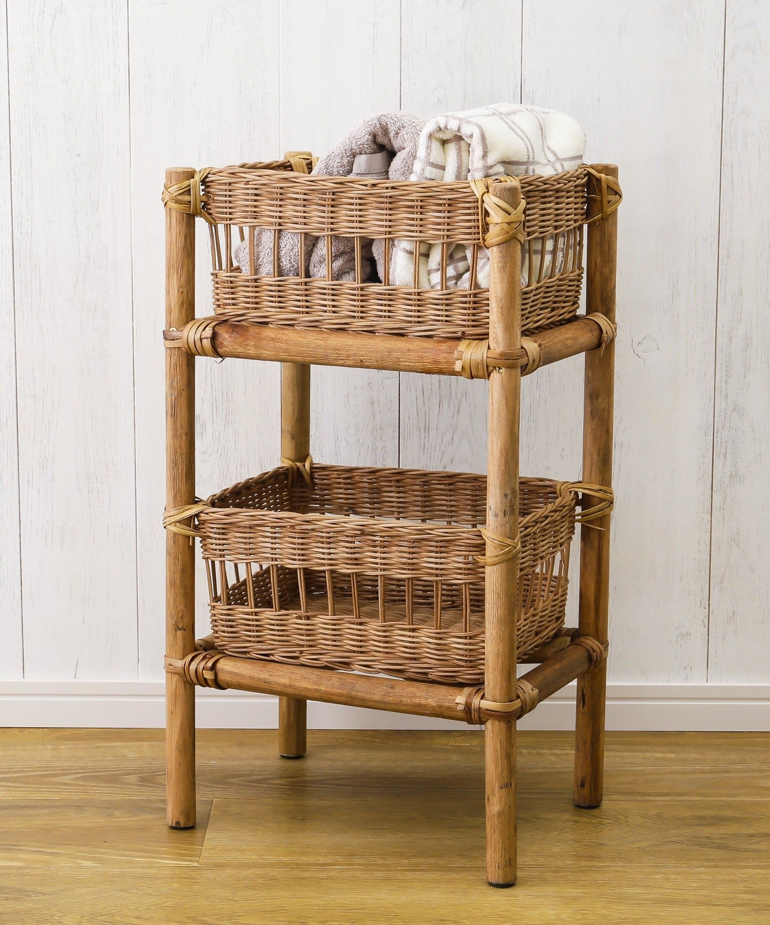 salut!(サリュ) 《WEB限定再入荷》ラタン2段ラック