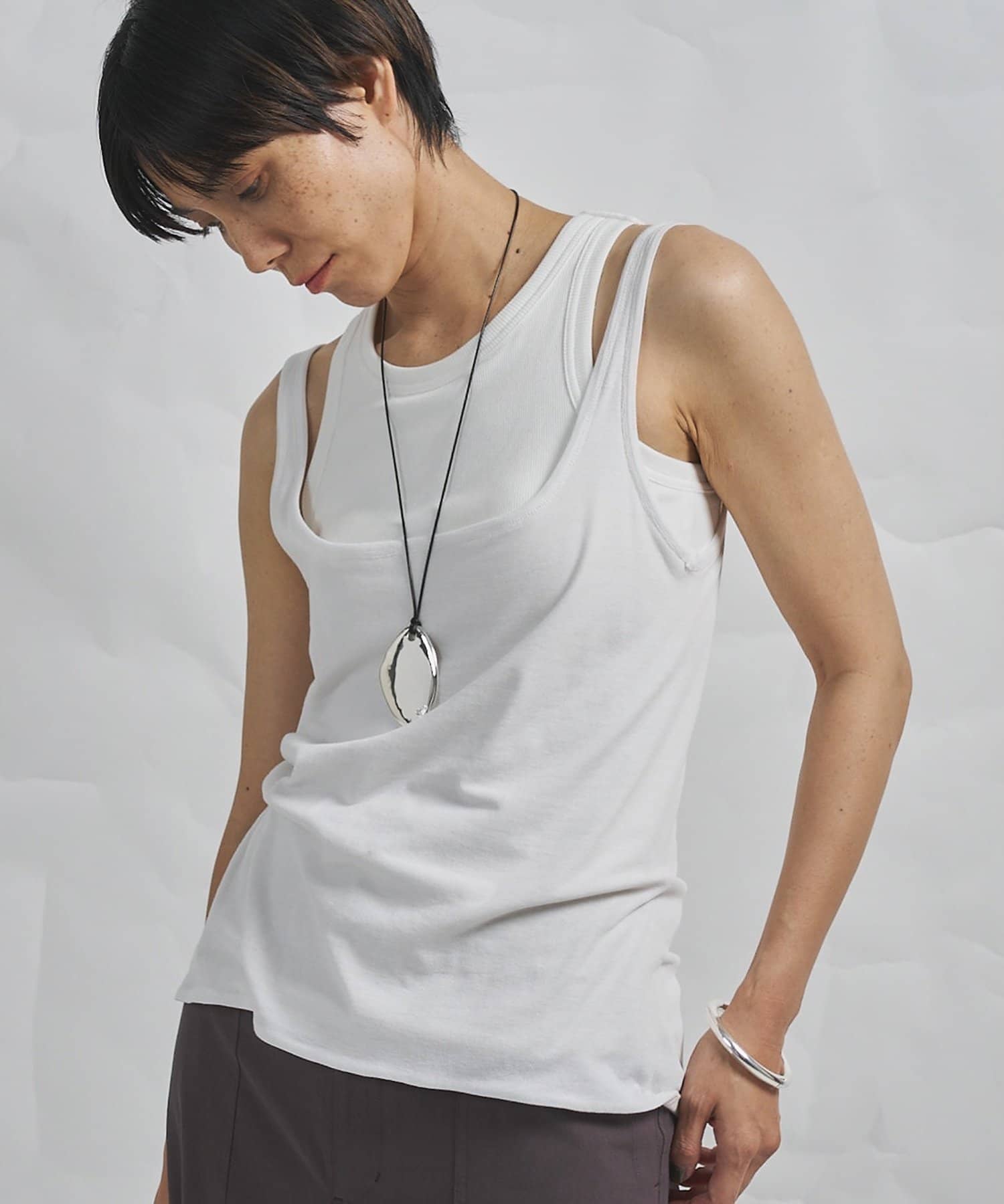 Whim Gazette(ウィム ガゼット) 【GEMINI】マルチwayノースリーブカットソー