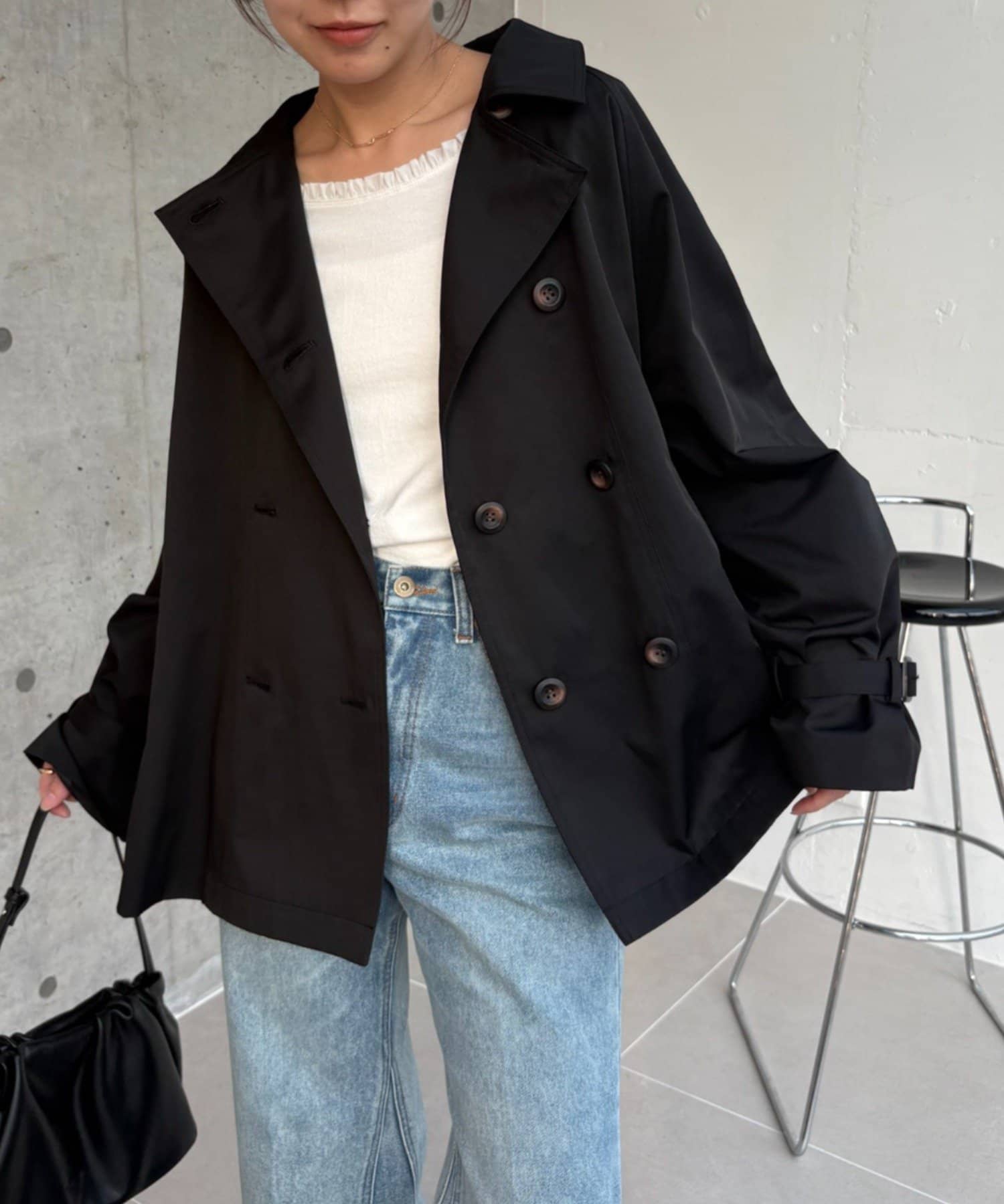 CAPRICIEUX LE'MAGE(カプリシュレマージュ) 【サイズ展開あり】バックギャザーコート