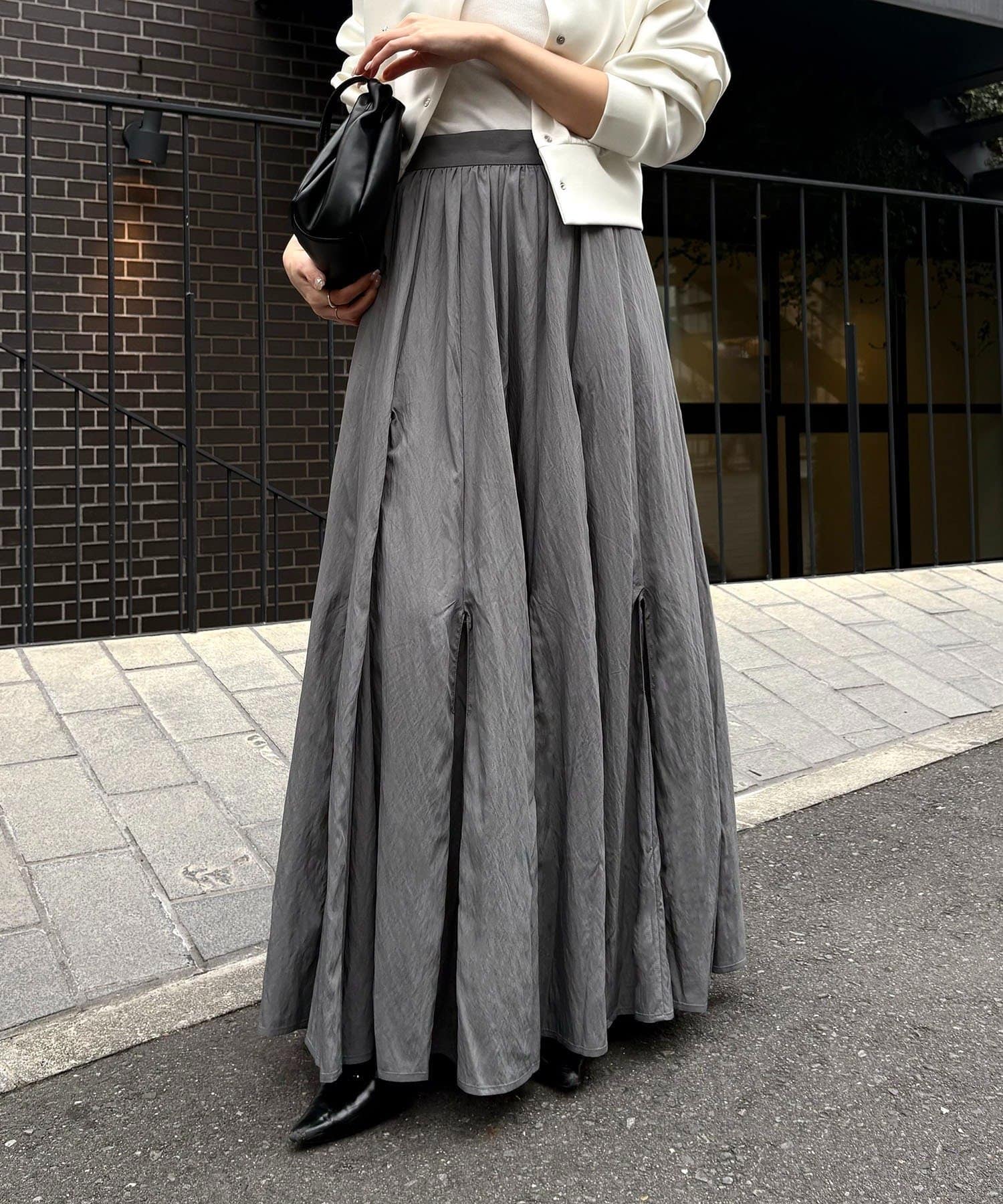 CAPRICIEUX LE'MAGE(カプリシュレマージュ) 【低身長サイズあり】ランダム切替フレアスカート