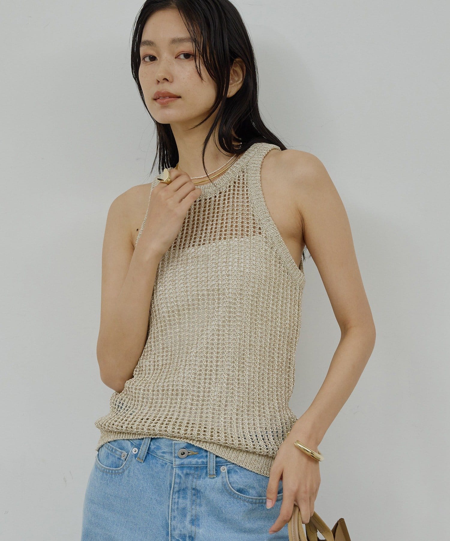 GALLARDAGALANTE(ガリャルダガランテ) 【近日予約開始】メッシュラメアメスリニット