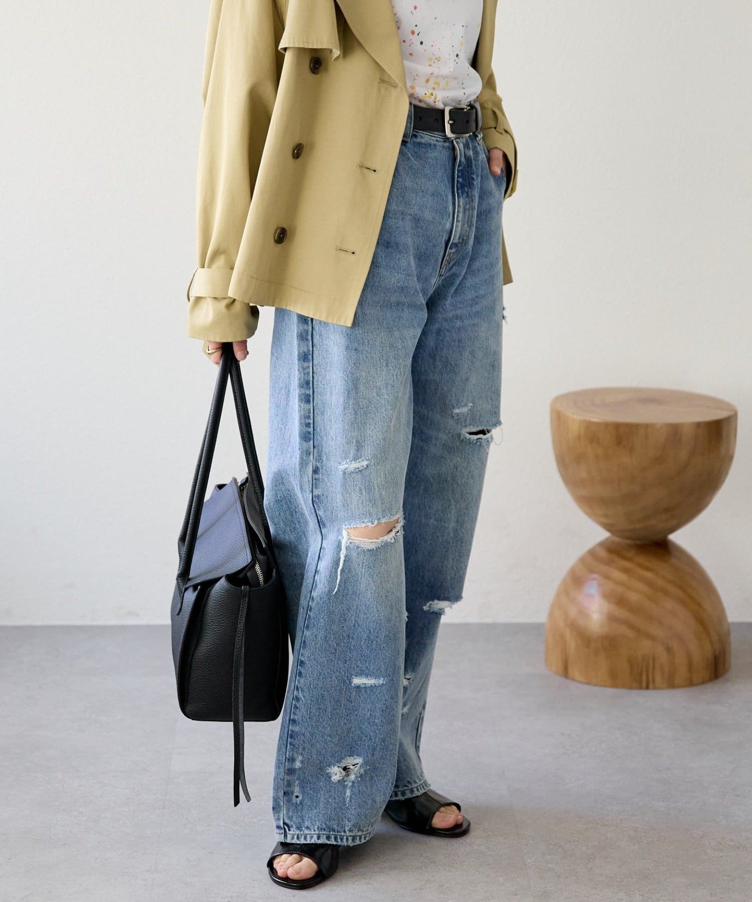 RIVE DROITE(リヴドロワ) 予約【A・MONN(アモン)】ループポイントダメージデニム