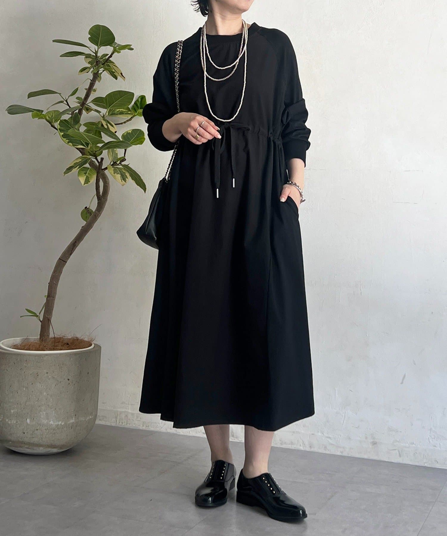 un dix cors(アンディコール) ストレッチ切り替えワンピース