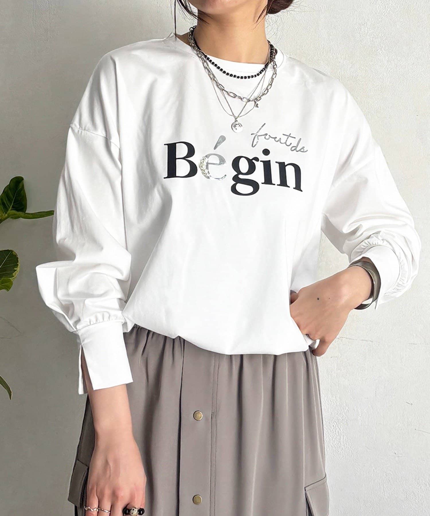 un dix cors(アンディコール) パール付きロゴＴ