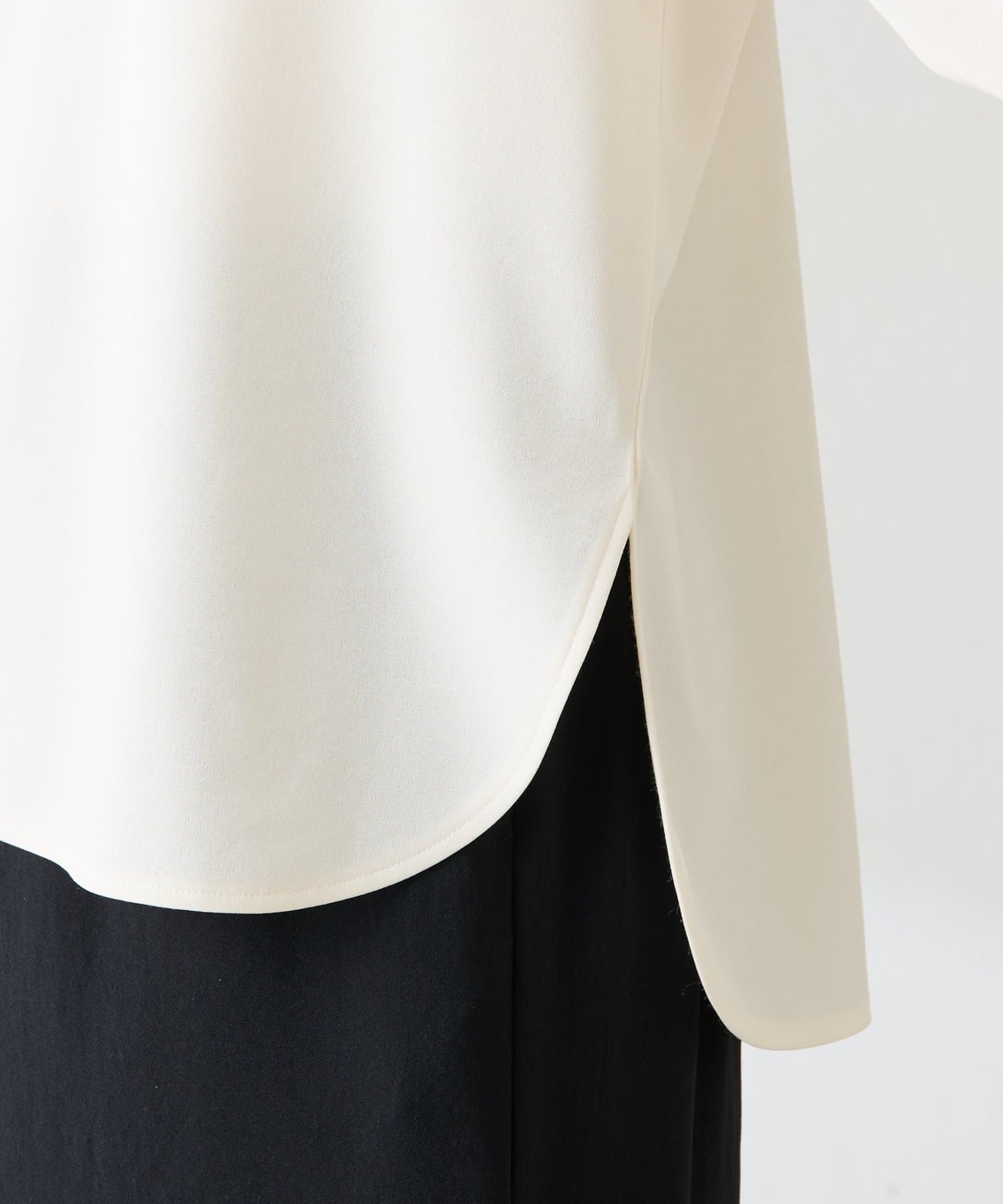 COLLAGE GALLARDAGALANTE(コラージュ ガリャルダガランテ) 【ストレッチ◎ファスナー付き】袖シアー切替ジョーゼットロンT