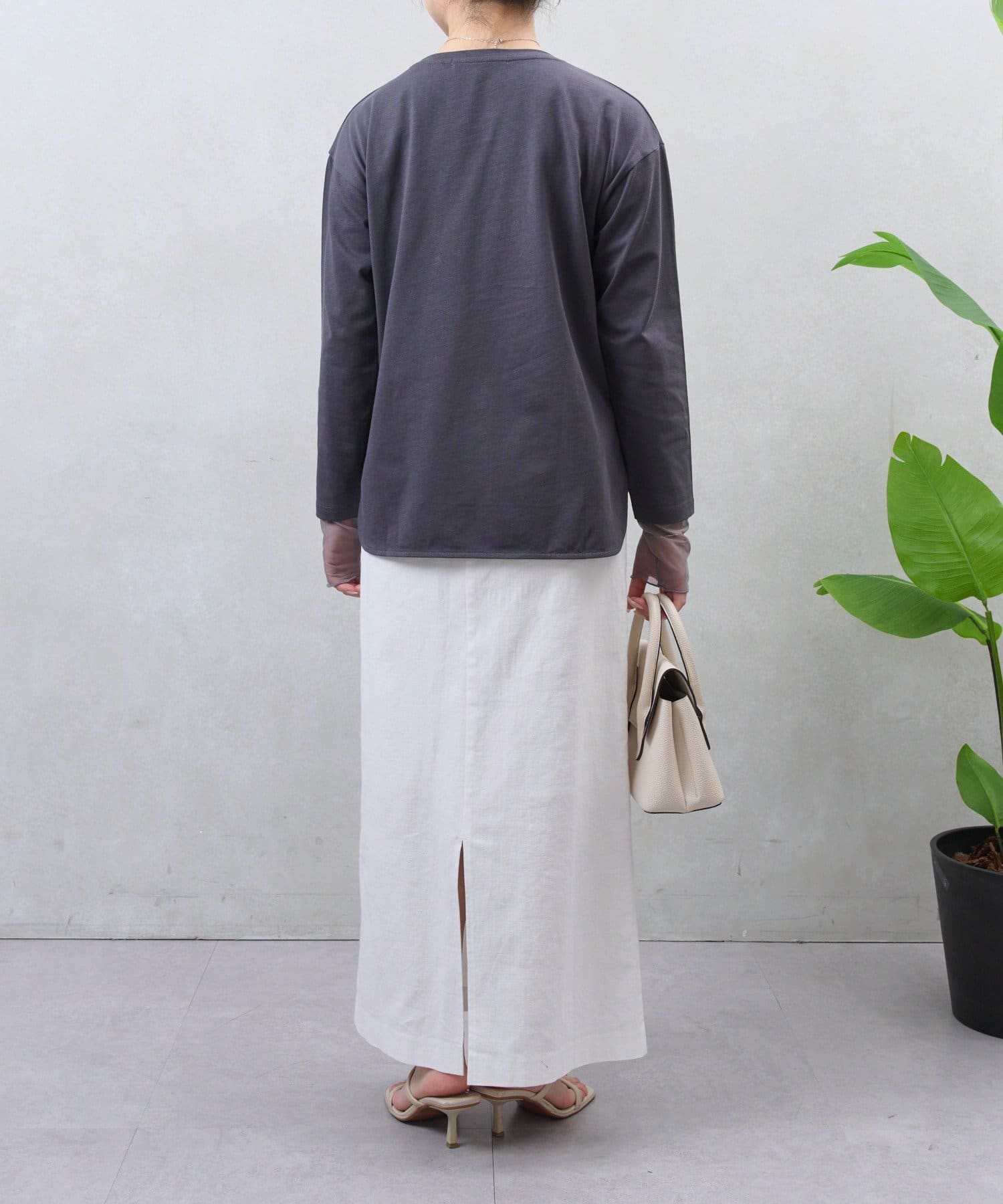 Jena　espace merveilleux(ジェナ　エスパスメルヴェイユ) 袖シアー配色カットソー