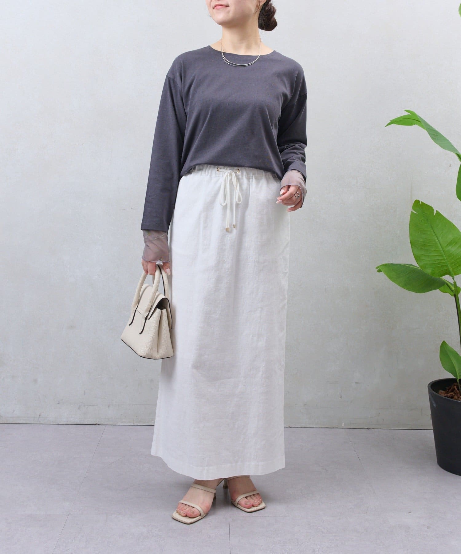 Jena　espace merveilleux(ジェナ　エスパスメルヴェイユ) 袖シアー配色カットソー