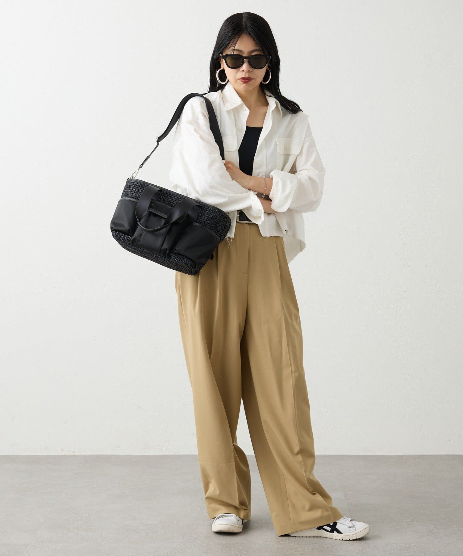 russet(ラシット) ナイロンラフィア×クラウズナイロン コンビ2WAYトートバッグ