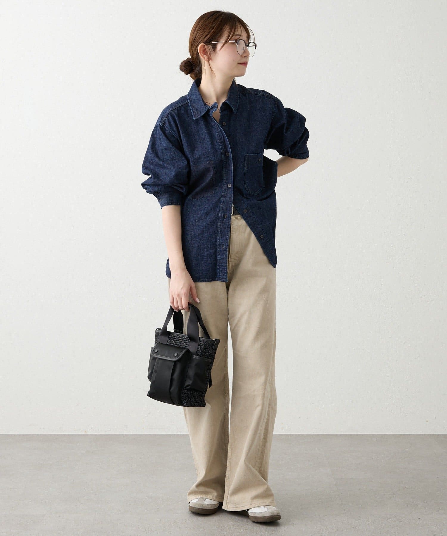 russet(ラシット) ナイロンラフィア×クラウズナイロン コンビ2WAYミニトートバッグ