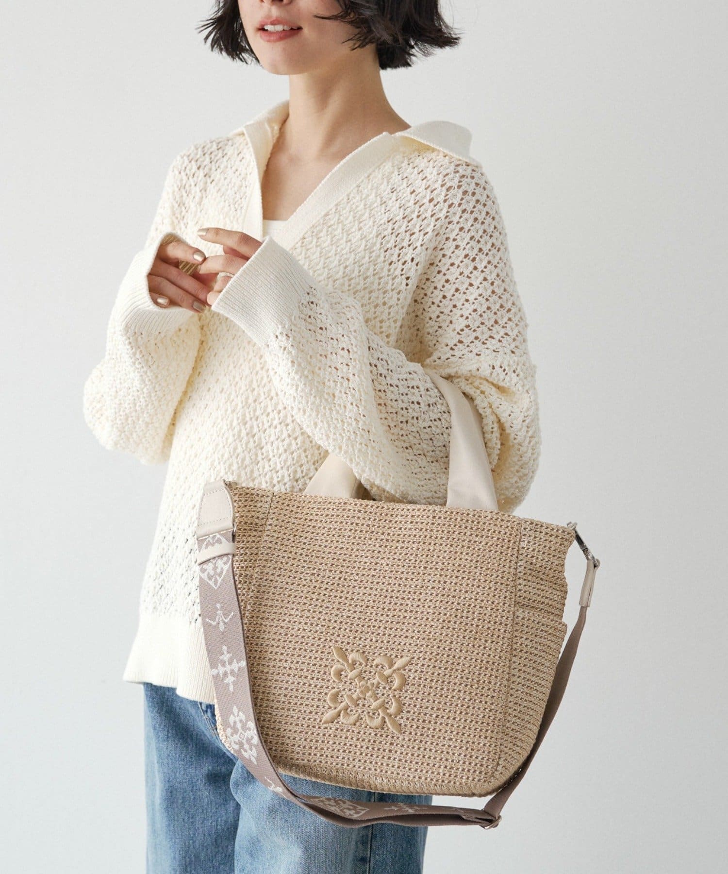 russet(ラシット) ナイロンラフィアユーティリティ2WAYトートバッグ