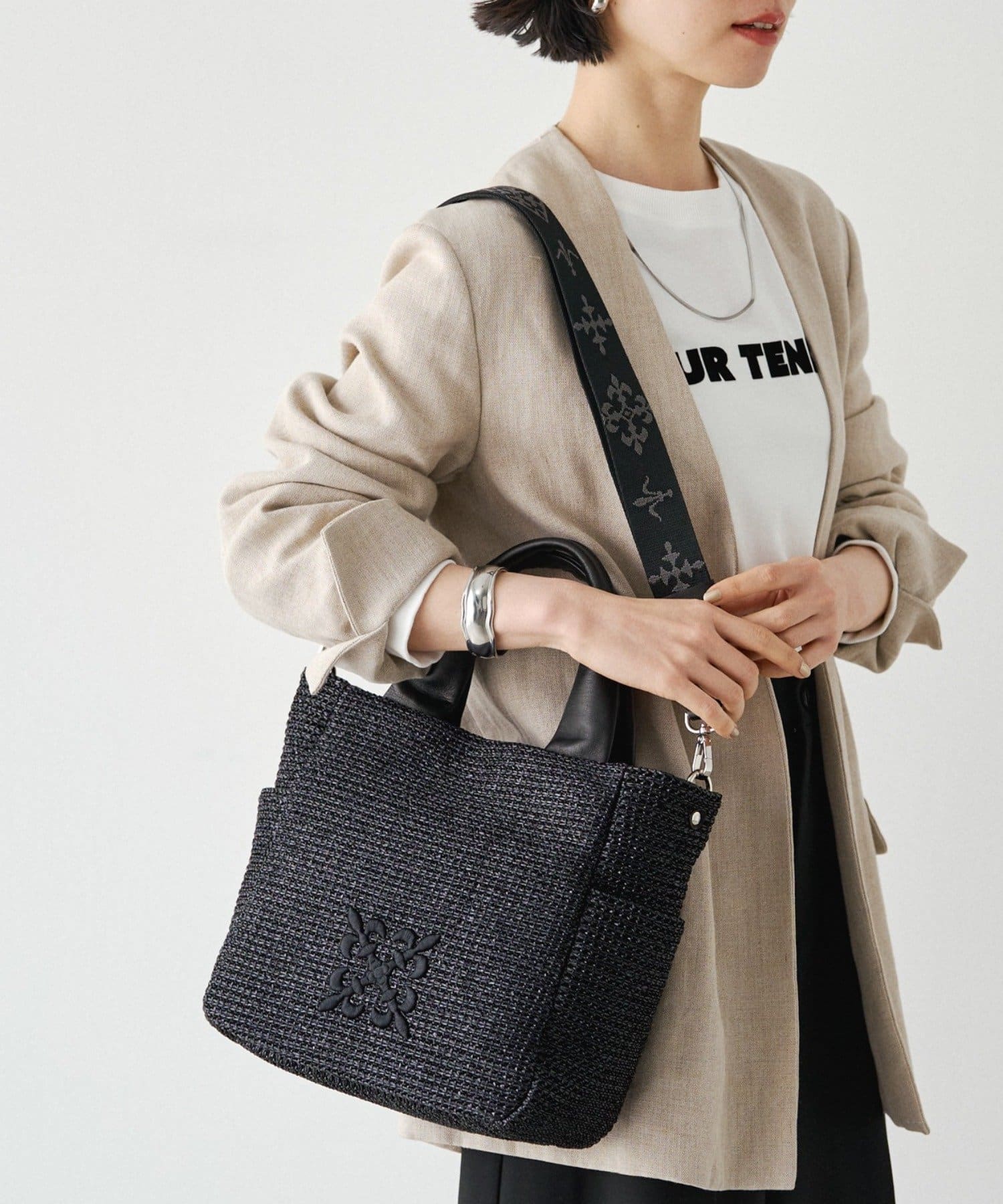 russet(ラシット) ナイロンラフィアユーティリティ2WAYトートバッグ