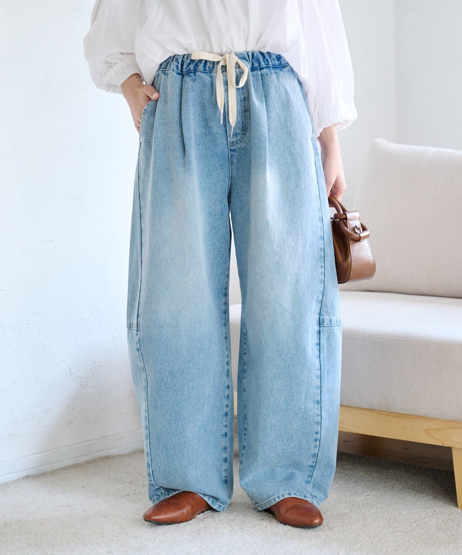 CIAOPANIC TYPY(チャオパニックティピー) 【3サイズ展開】デニムバレルイージーパンツ