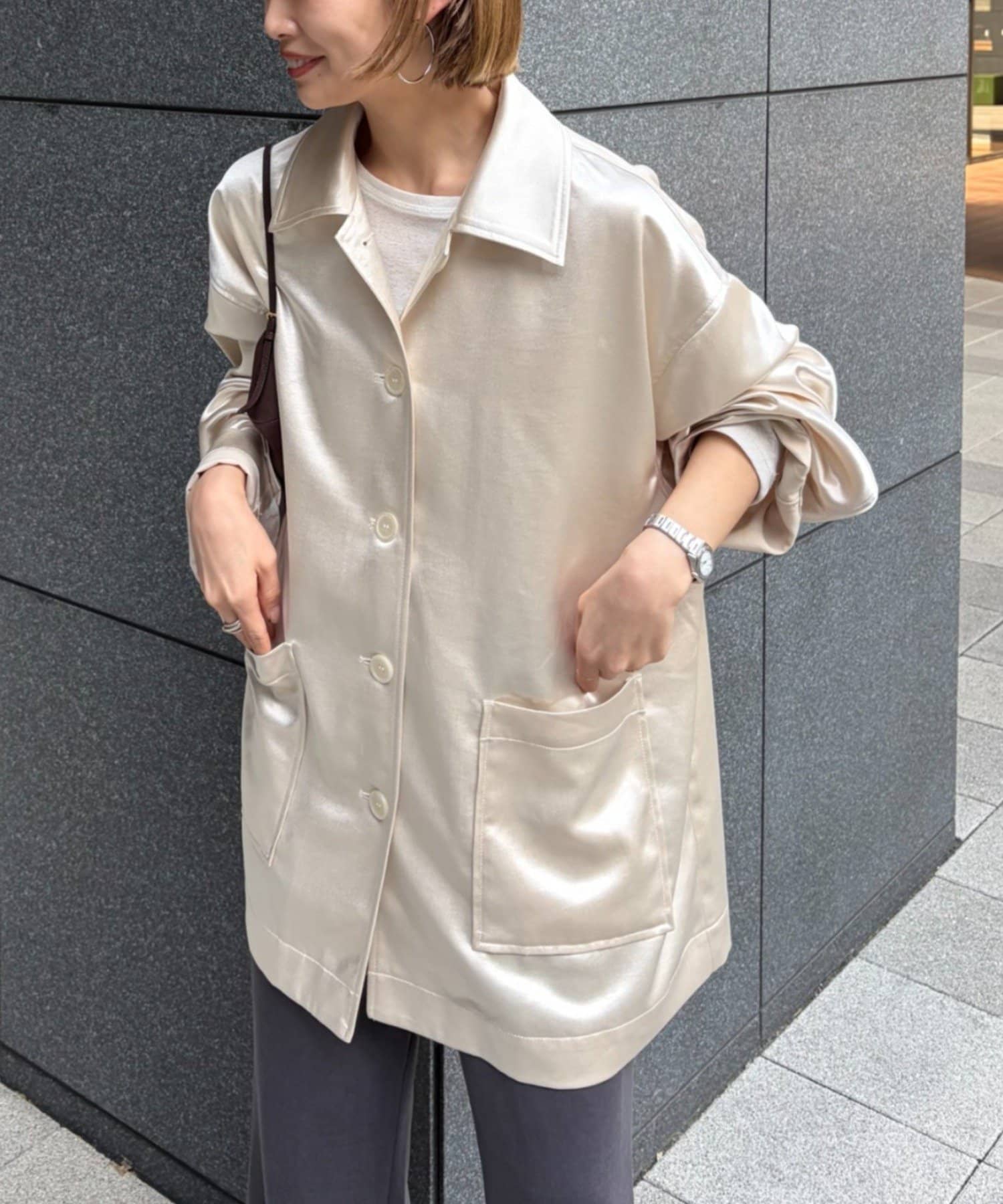 CIAOPANIC TYPY(チャオパニックティピー) 【PON企画】サテンBIGシャツジャケット/PALCLOSET限定