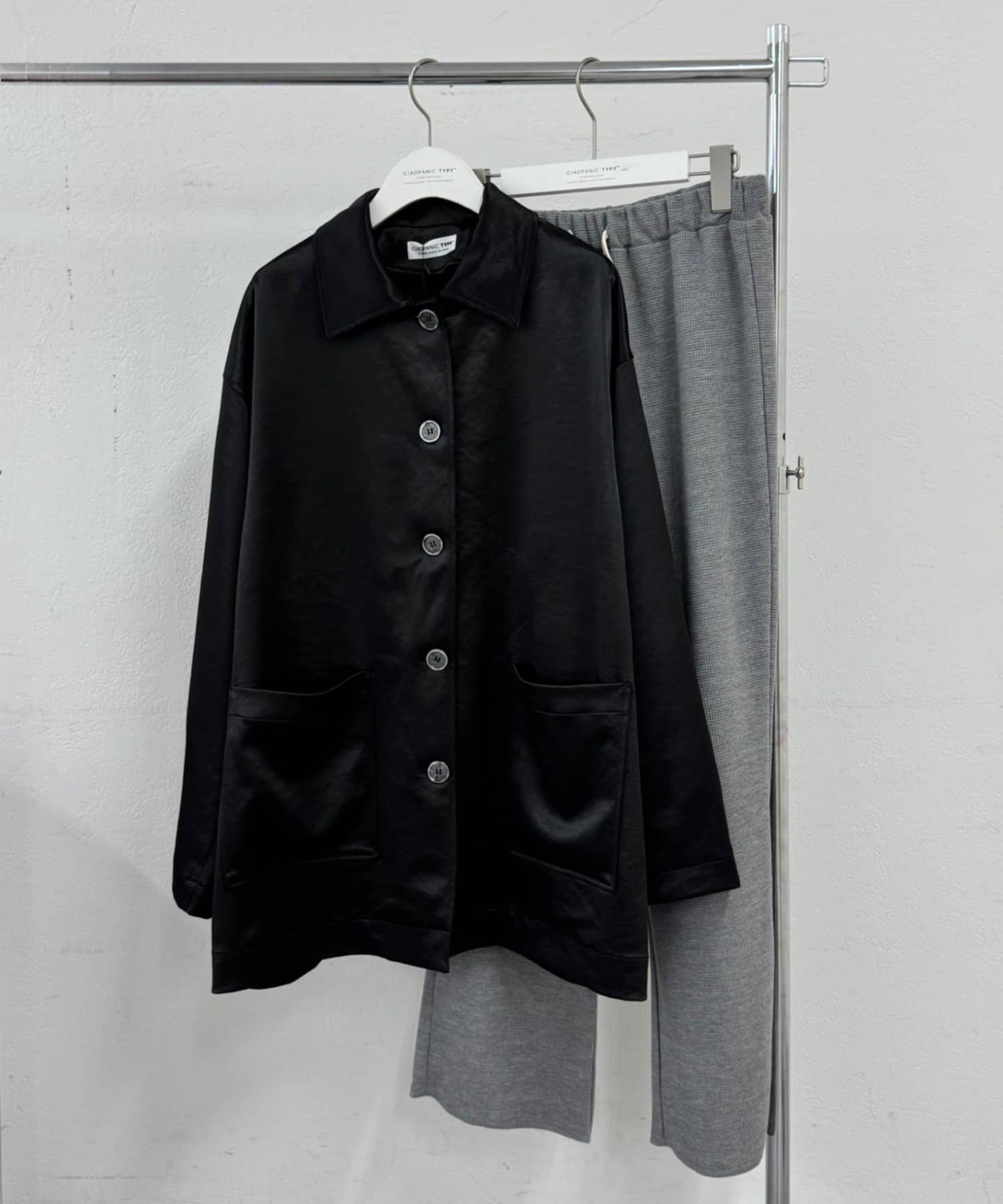 CIAOPANIC TYPY(チャオパニックティピー) 【期間限定！セットフェア開催中】【PON企画】サテンBIGシャツジャケット/PALCLOSET限定