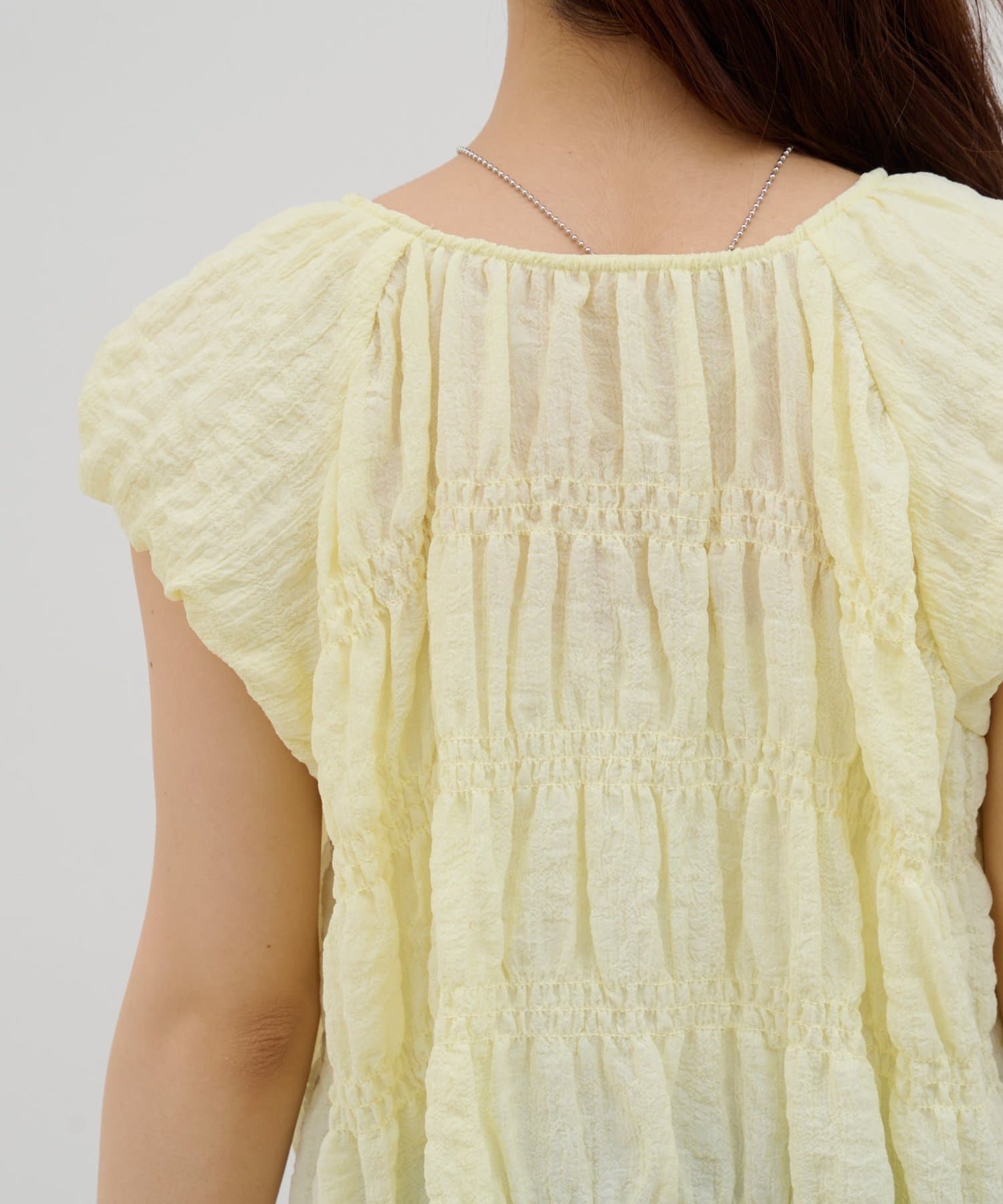 DISCOAT(ディスコート) 【umm.】バルーンジャガードブラウス