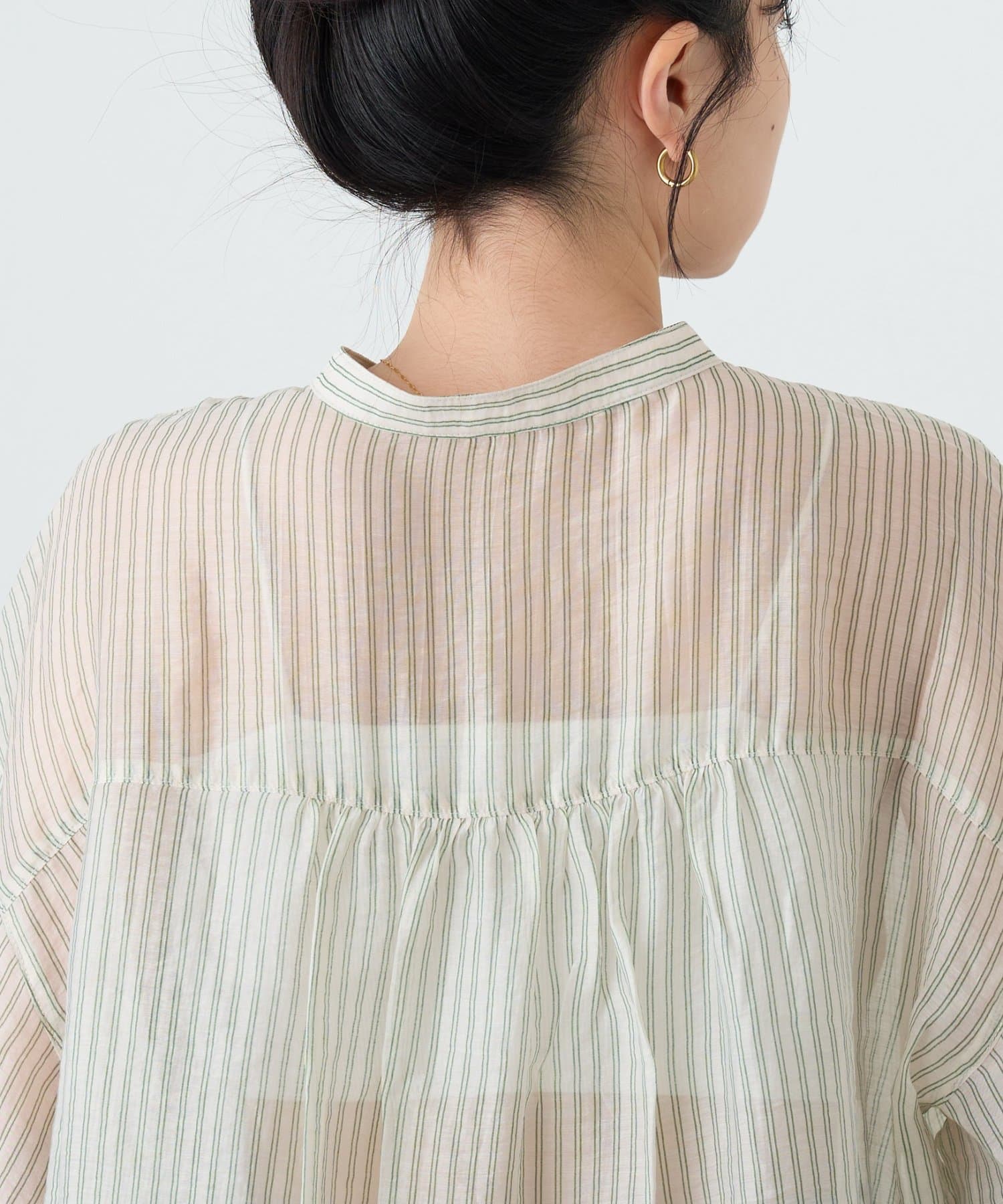 CIAOPANIC TYPY(チャオパニックティピー) テンセルシアーアソート柄バンドカラーシャツ