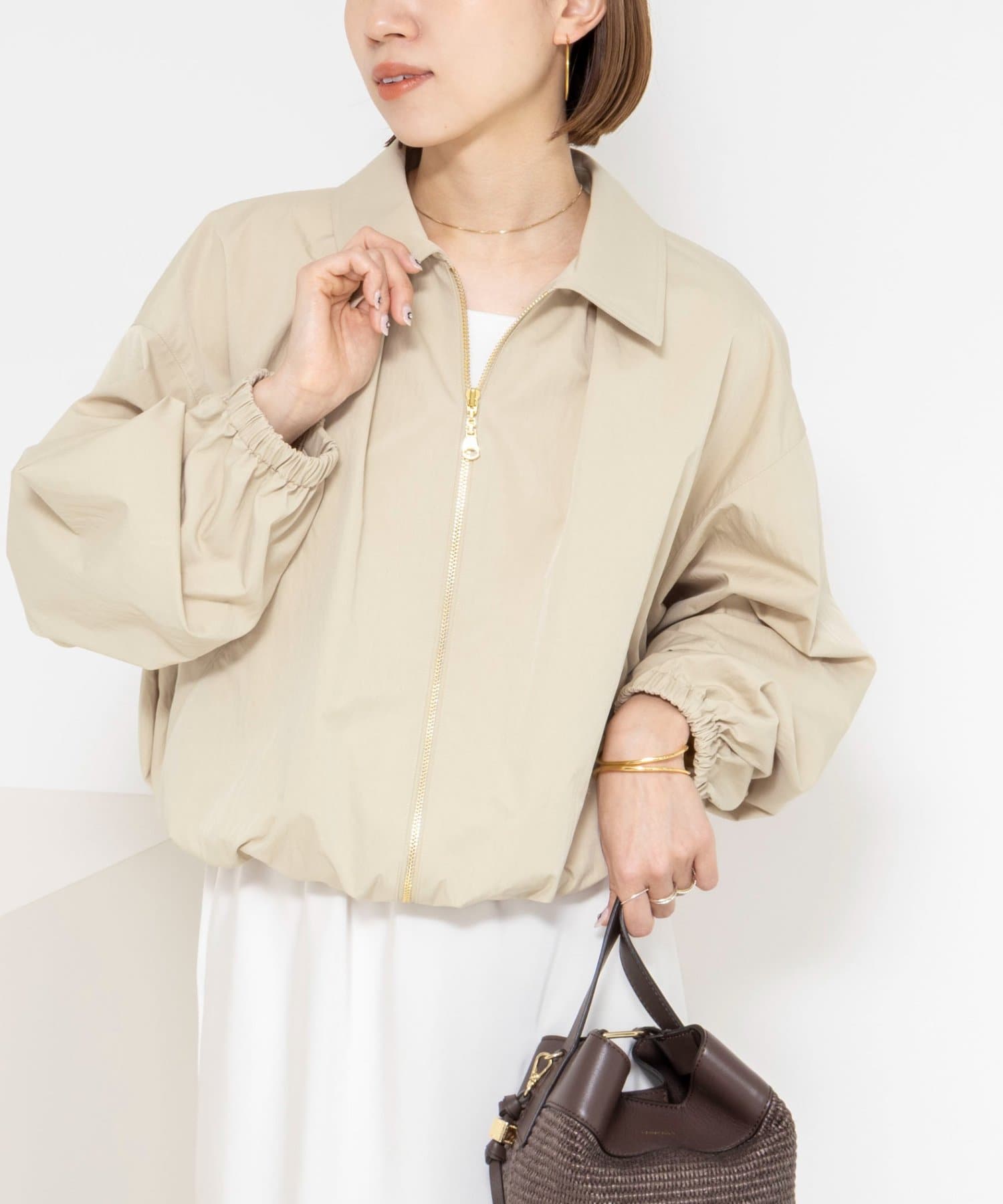 NOLLEY'S(ノーリーズ) ウォッシャブルツイルライトジップアップブルゾン