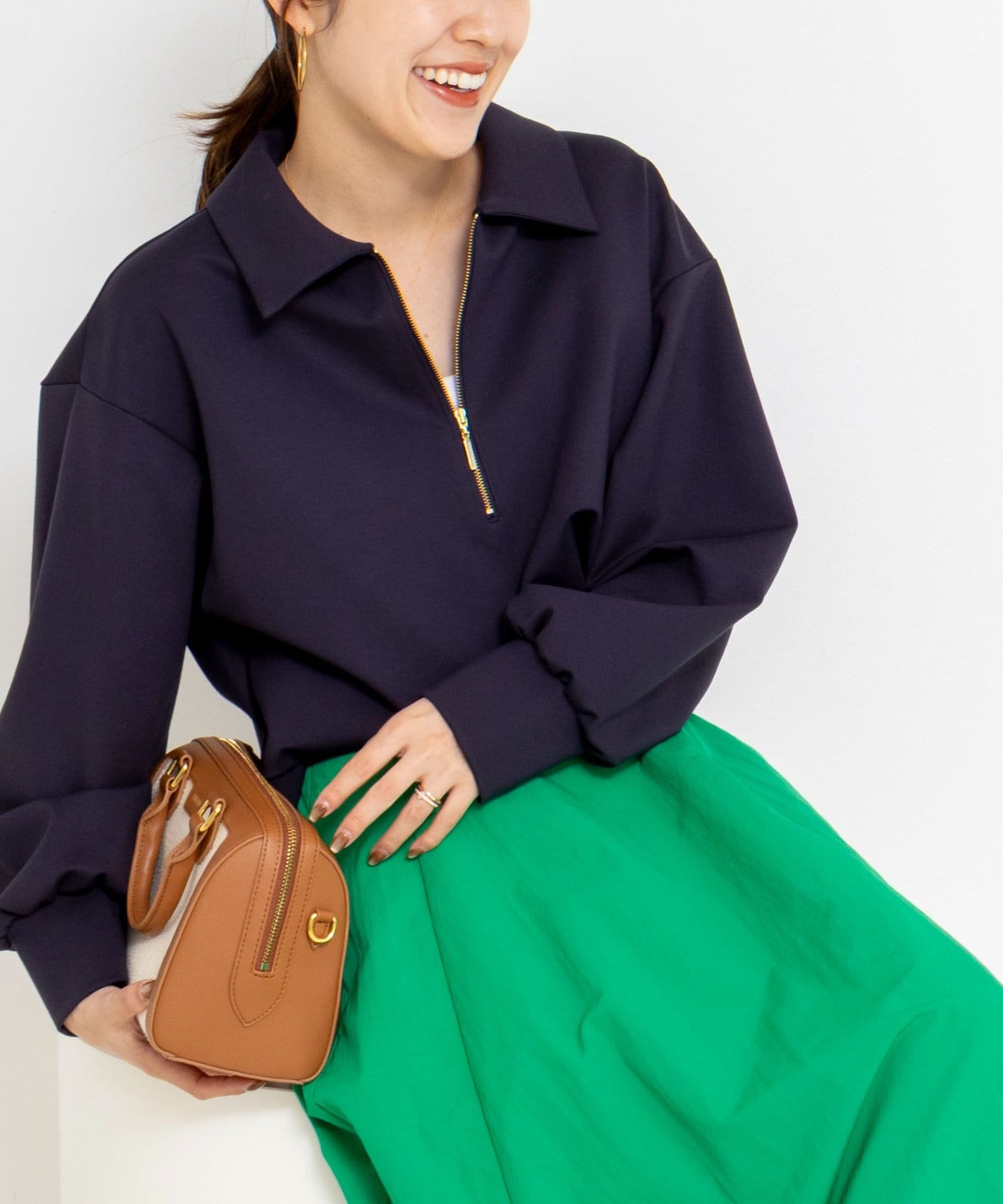 NOLLEY'S(ノーリーズ) ウォッシャブルダンボール襟付きプルオーバー