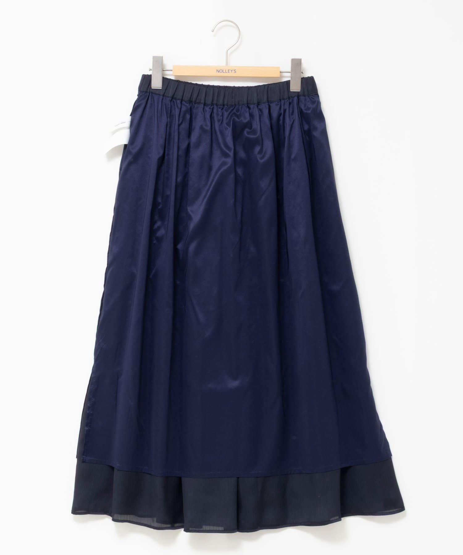 NOLLEY'S(ノーリーズ) ウォッシャブルサテン楊柳ギャザースカート