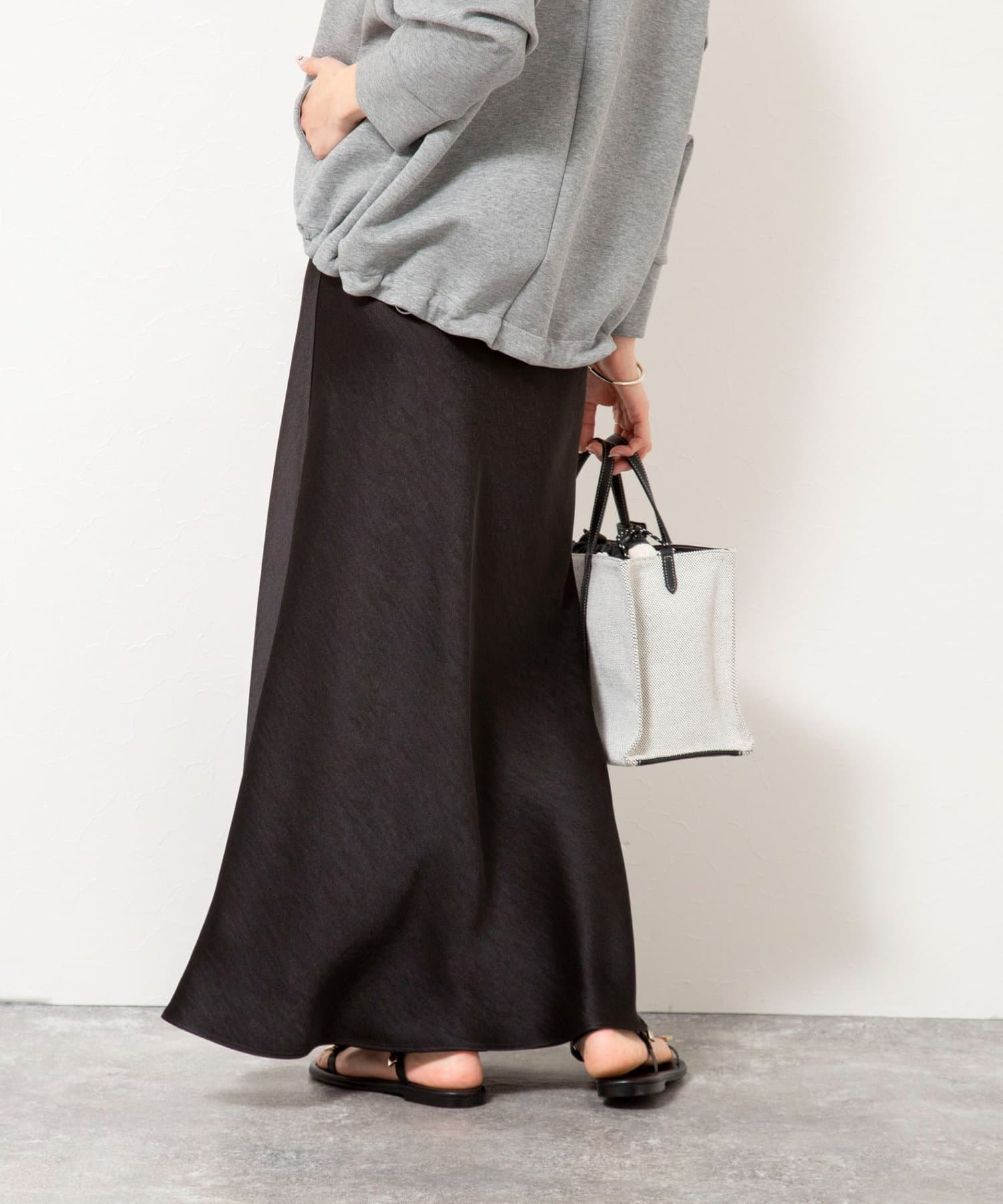 NOLLEY'S(ノーリーズ) ウォッシャブルサテンナロースカート