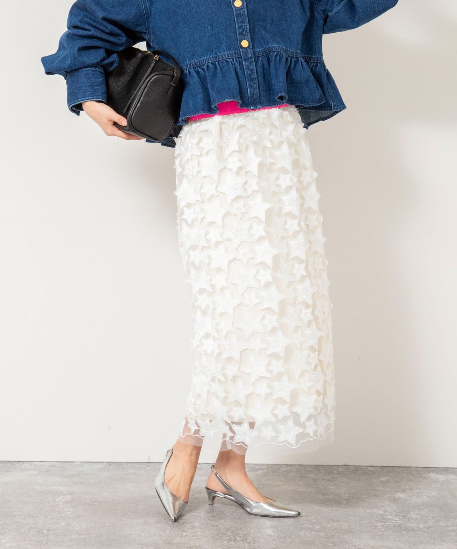 NOLLEY'S(ノーリーズ) 45th limited editionスターフリンジタイトスカート